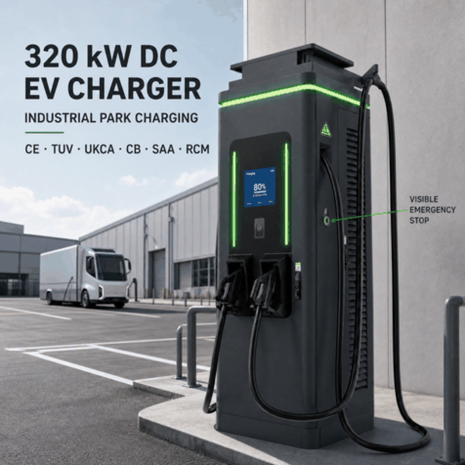 80kW 350kW High Power DC EV Charger Highway Rapid Emergency Roadside Charging Export Model - Fast Deployment Across Many Commercial Sites