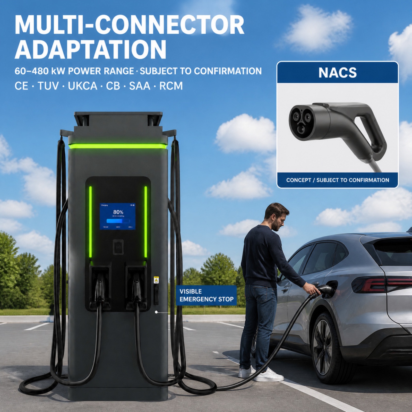 Solar Fleet DC DC 210kW 300kW Grid OCPP Charging System Resort Public Charging Reliable - Flexible 210kW-300kW Floor-Standing DC Power