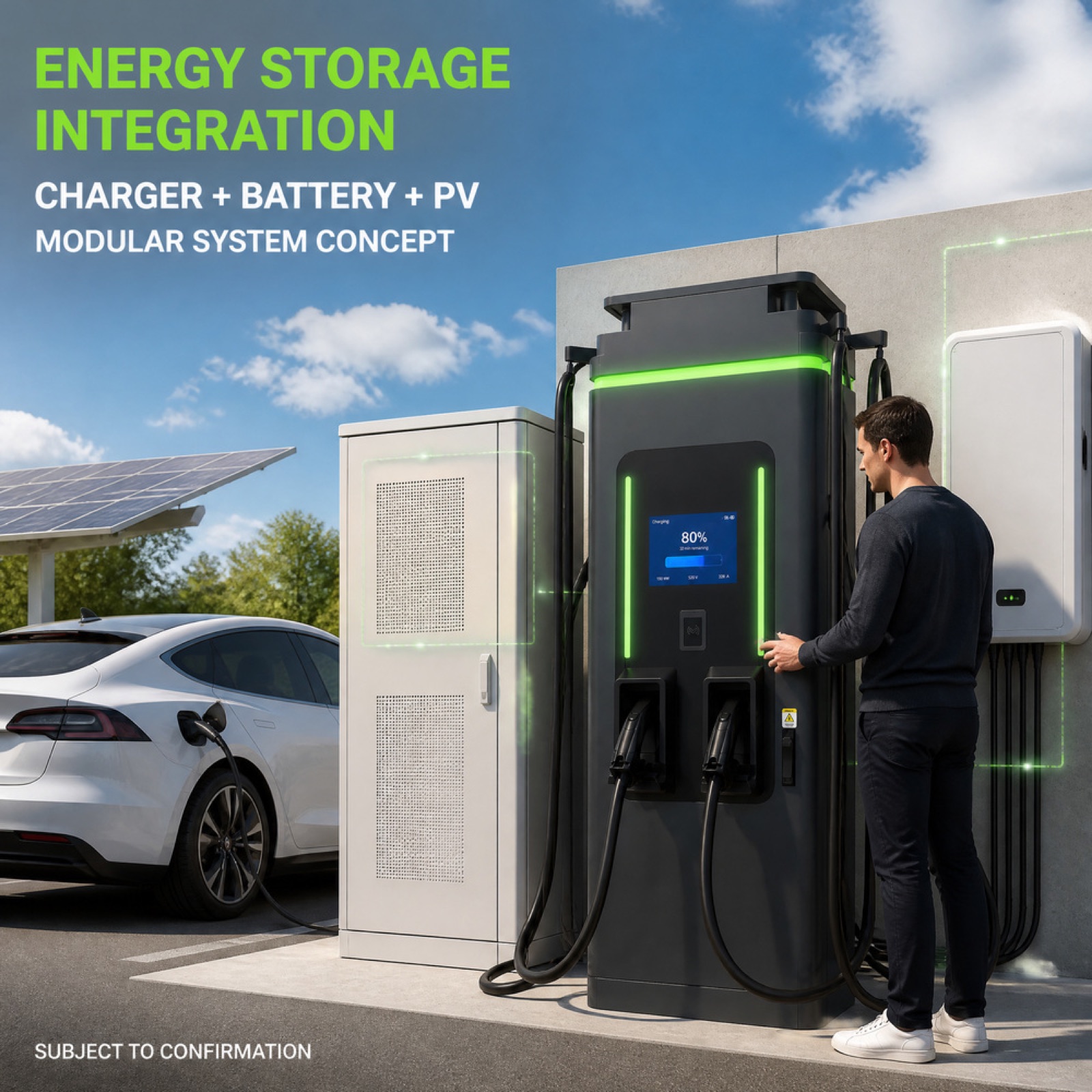 60kW 120kW Bidirectional DC EV Charger Urban Fleet EV Infrastructure Project Energy Efficient - Flexible 60kW-120kW Floor-Standing DC Power