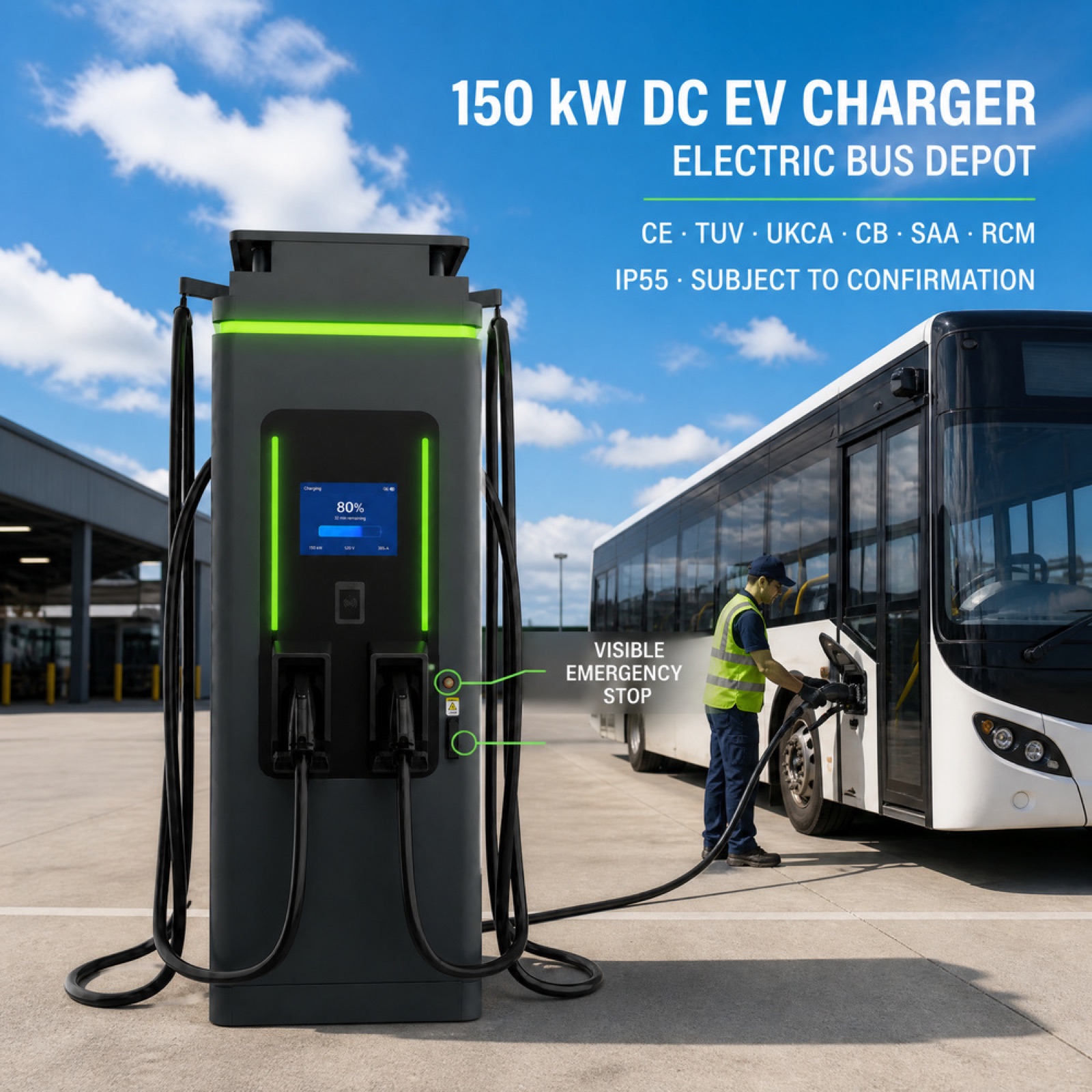 120kW 180kW CCS2 V2G Bidirectional DC EV Charger Fleet Rugged Parking Garage Charging Project - Built for Demanding Outdoor Commercial Duty