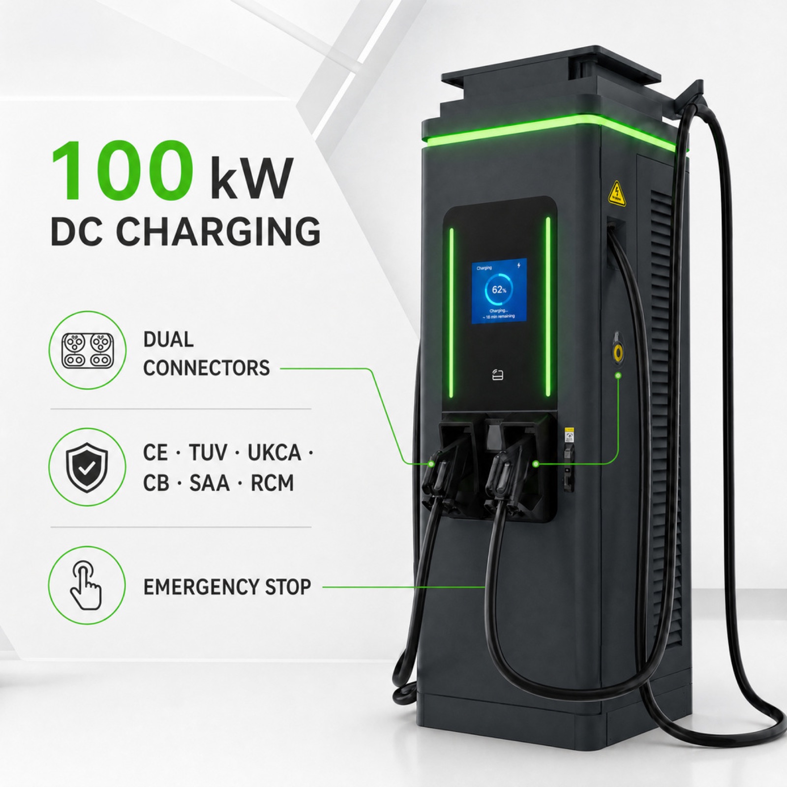 150kW 200kW Remote UltraRapid Off Grid Solar DC DC EV Charger Logistics Depot Charging - Smart, Networked and Payment-Ready DC Charger