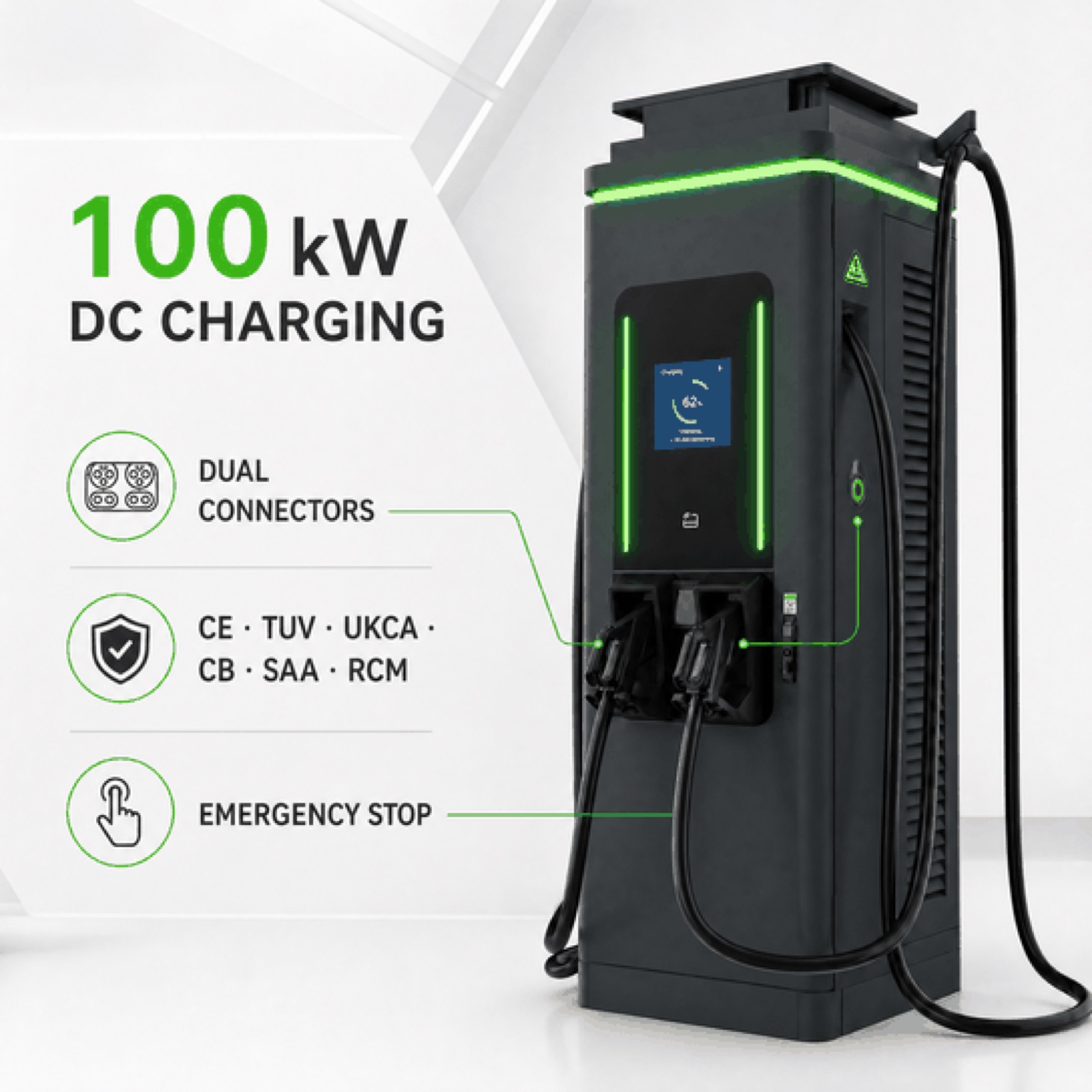 Hybrid Solar DC DC 600kW 90kW Remote OCPP EV Charging System Municipal Fleet Charging - High Efficiency and Lower Operating Cost
