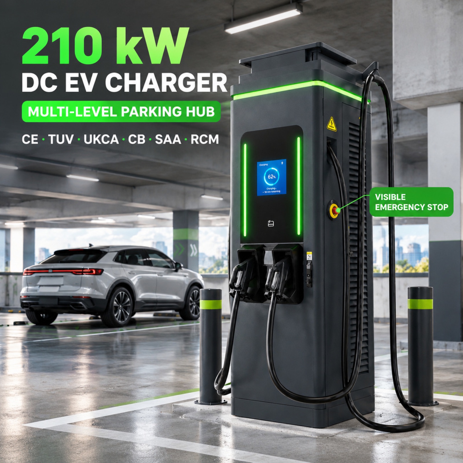 Industrial Solar DC DC 400kW 600kW Renewable Denmark EV Charging Station Campus Public Charging - Flexible 400kW-600kW Floor-Standing DC Power