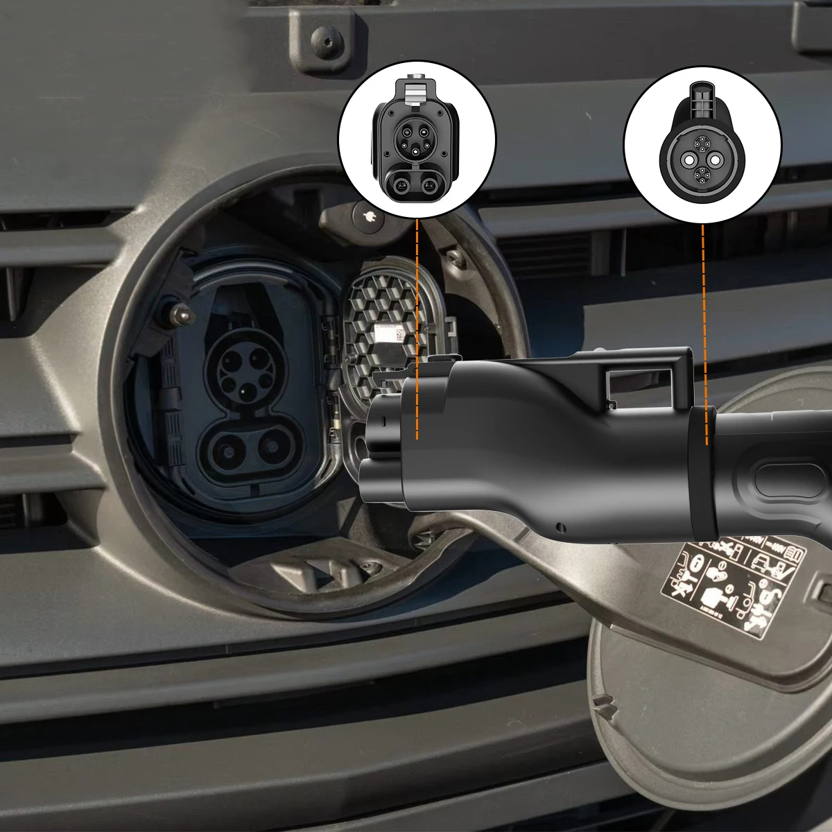 CHAdeMO till CCS1 elbilskontakt