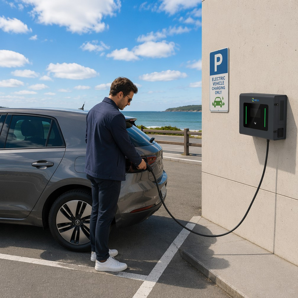 Coastal-parking-wall-mounted-DC-EV-charger