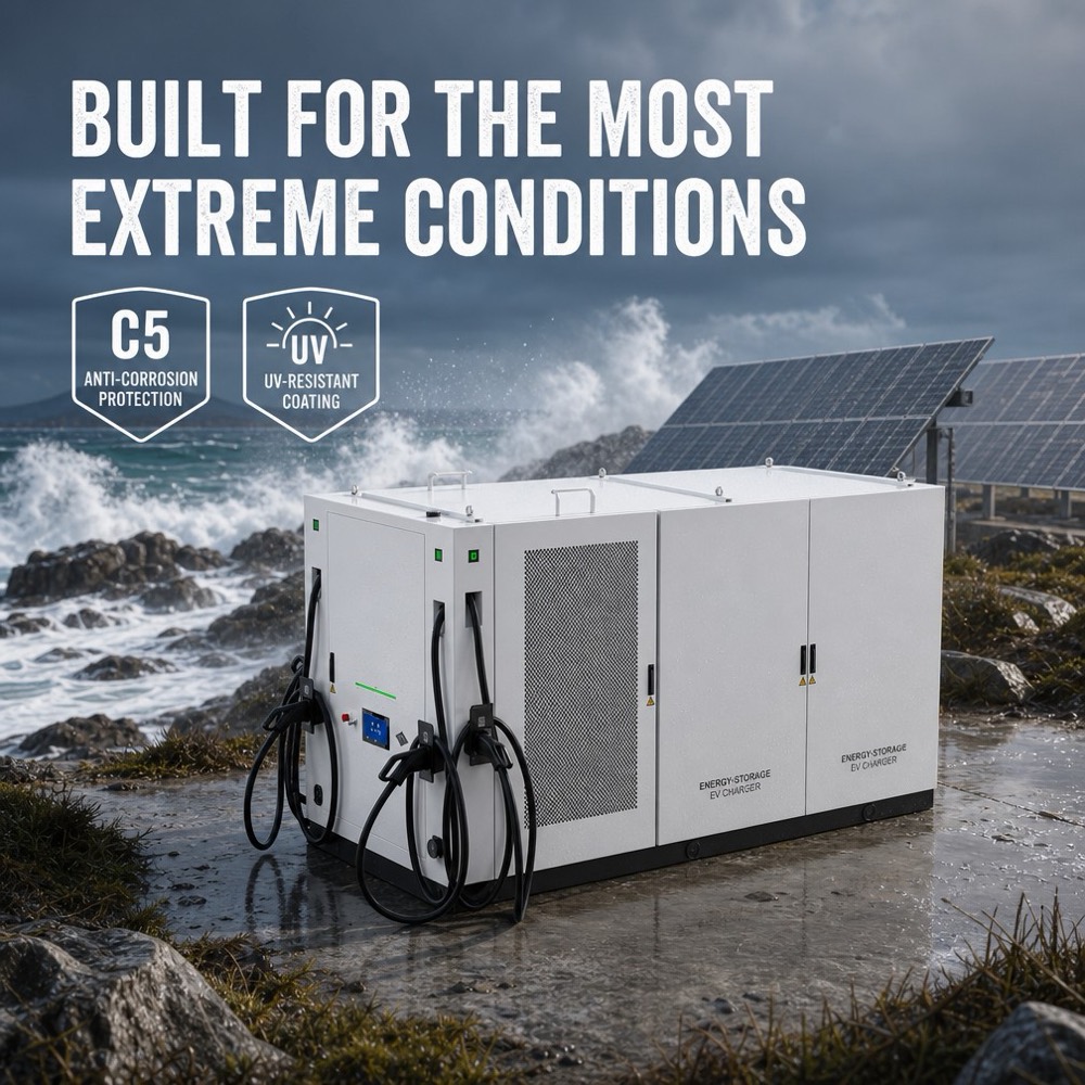 Industrial BESS Energy Storage DC Fast EV Charger Fleet Municipal 522kWh 240kW Energy Management - Peak Shaving and Demand Charge Reduction