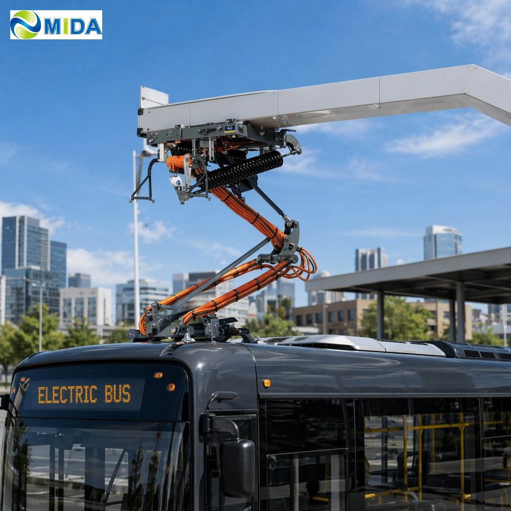 Electric Bus Pantograph Up