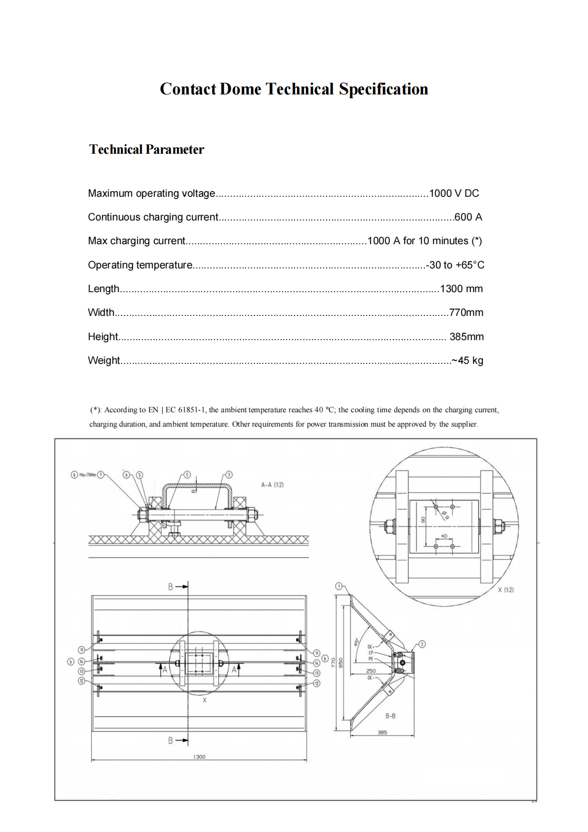 Electric bus Pantograph Up