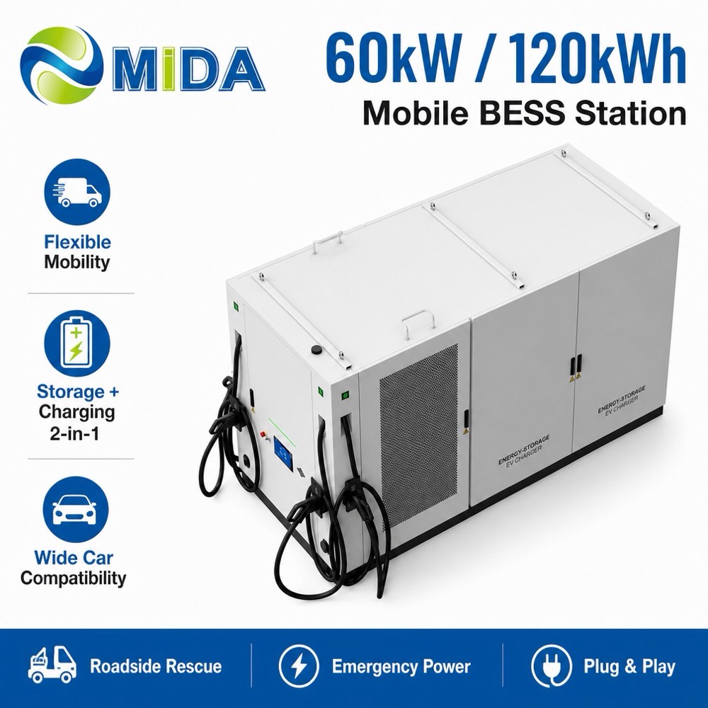 كۆچمە BESS ئېنېرگىيە ساقلاش DC تېز توك قاچىلاش ئۈسكۈنىسى 120kWh 60kW پونكىت ھەل قىلىش چارىسى - سىرتقى مۇھىتتا ئىشلىتىشكە بولىدىغان چىدامچانلىق دەرىجىسى ۋە دۇنياۋى سېرتىفىكات