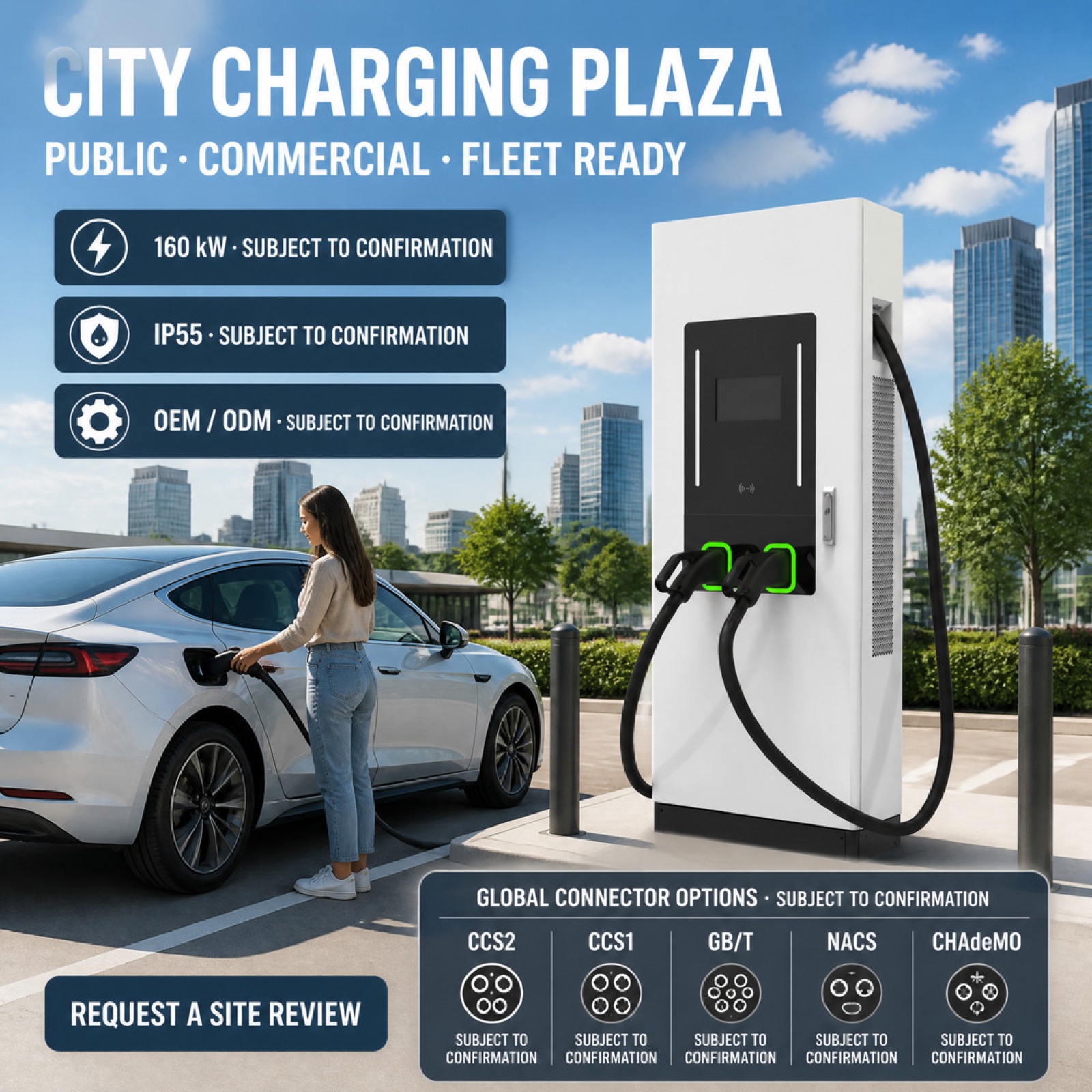 MIDA Power 80kW 160kW DC Fast Charger Floor Standing Supercharging CCS2 CHAdeMO Service Station - Flexible 80kW-160kW Floor-Standing DC Power