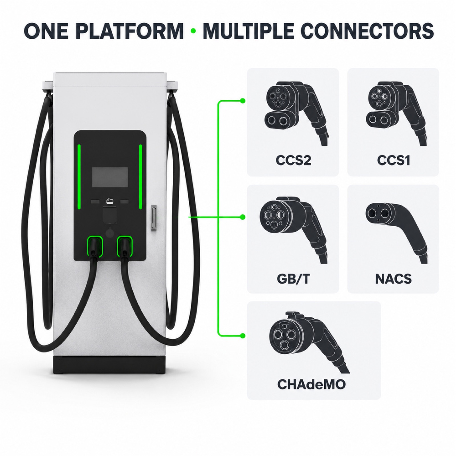 MIDA Power 60kW 120kW DC Fast Charging Station All In One Rapid CCS2 Commercial - Built for Demanding Outdoor Commercial Duty