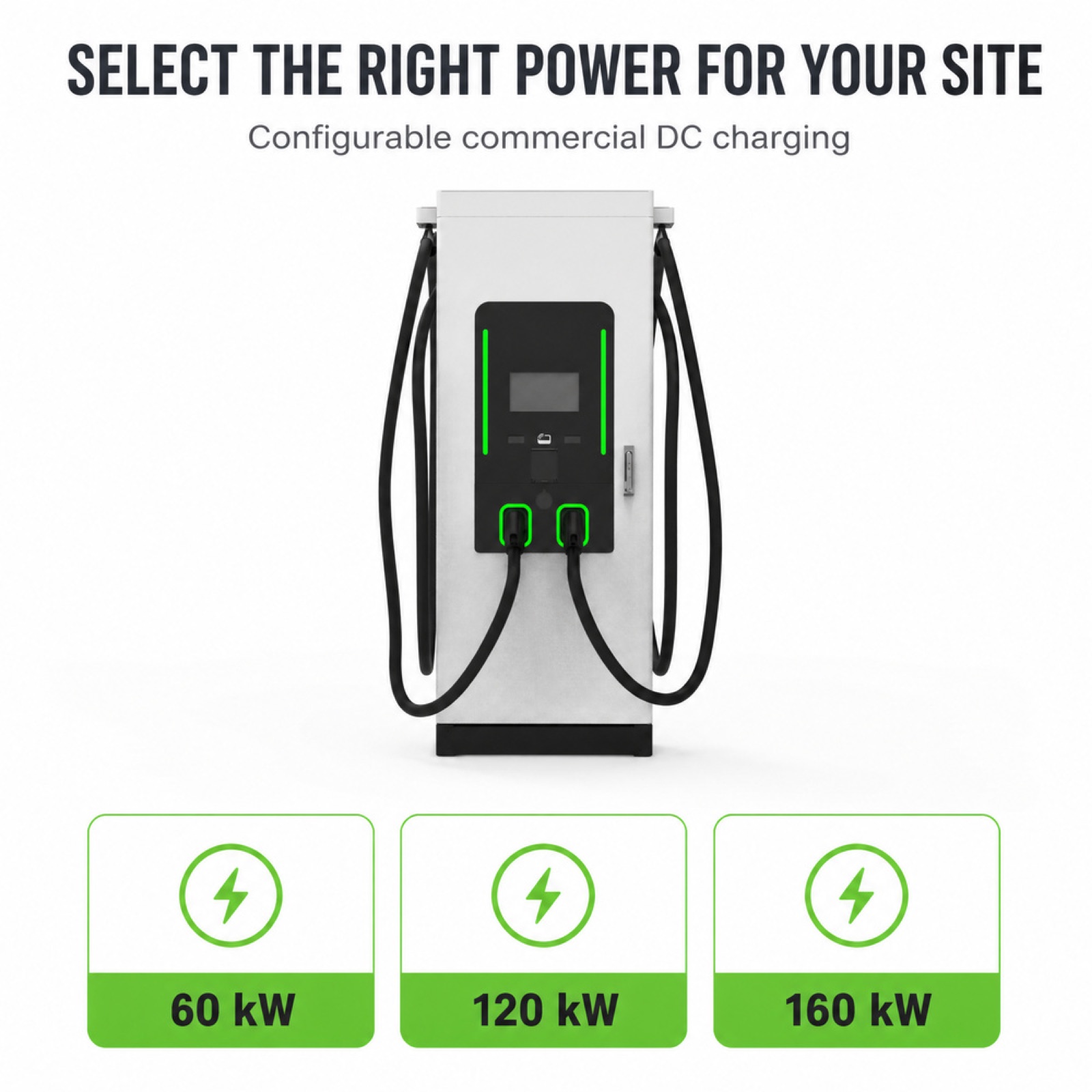 MIDA Power 120kW 160kW DC Charging Pile Pedestal Ultra Fast Dual Gun CCS2 Outdoor - Built for Demanding Outdoor Commercial Duty
