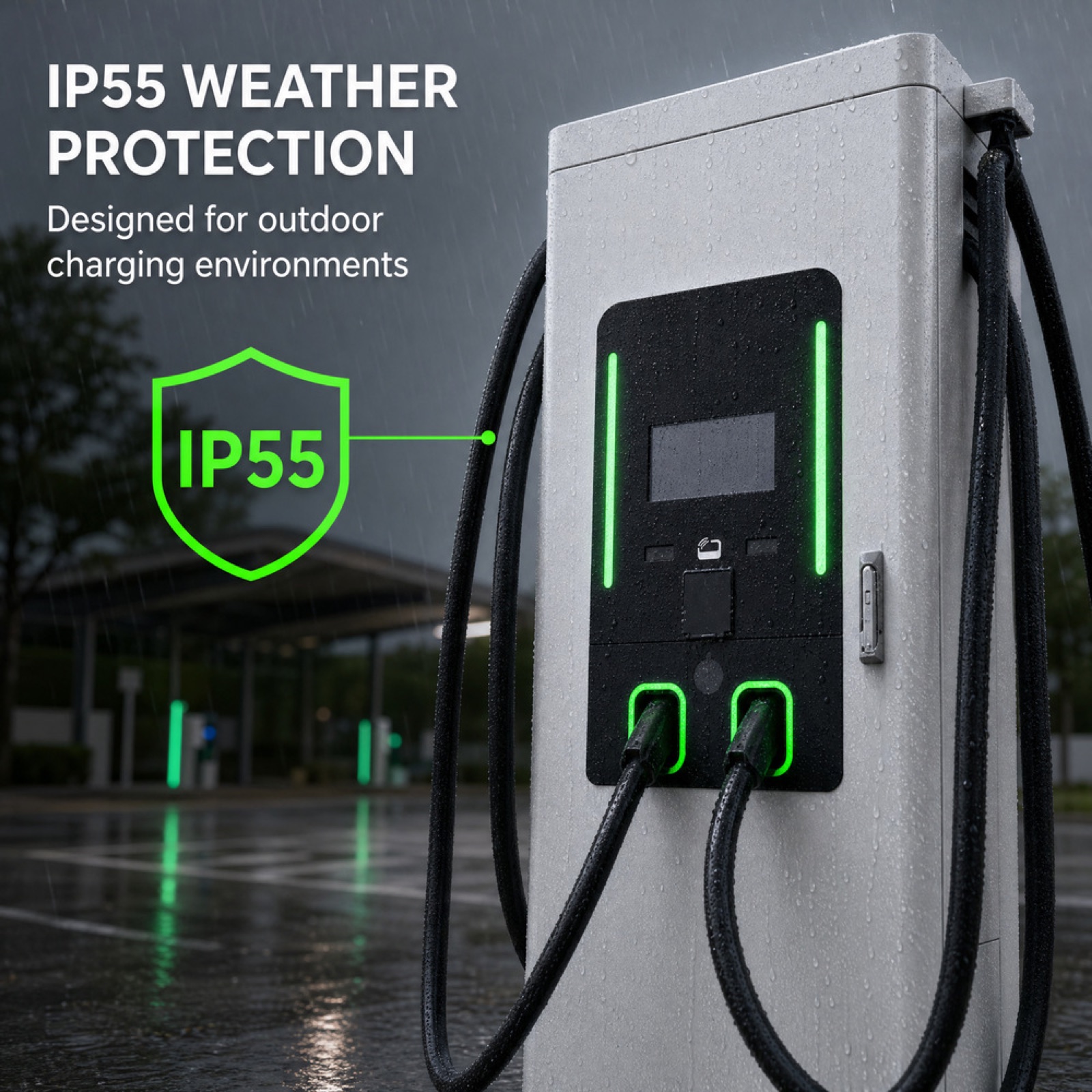 MIDA 60kW 100kW On Grid Solar PV Floor Mounted EV Fast Charger IP54 Rated - Built for Rugged Outdoor Solar Sites