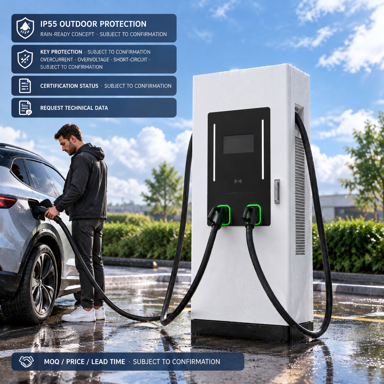 MIDA 60kW 90kW 120kW Pedestal Fast Charging Station Cloud Managed CCS2 Public - High Efficiency and Lower Operating Cost