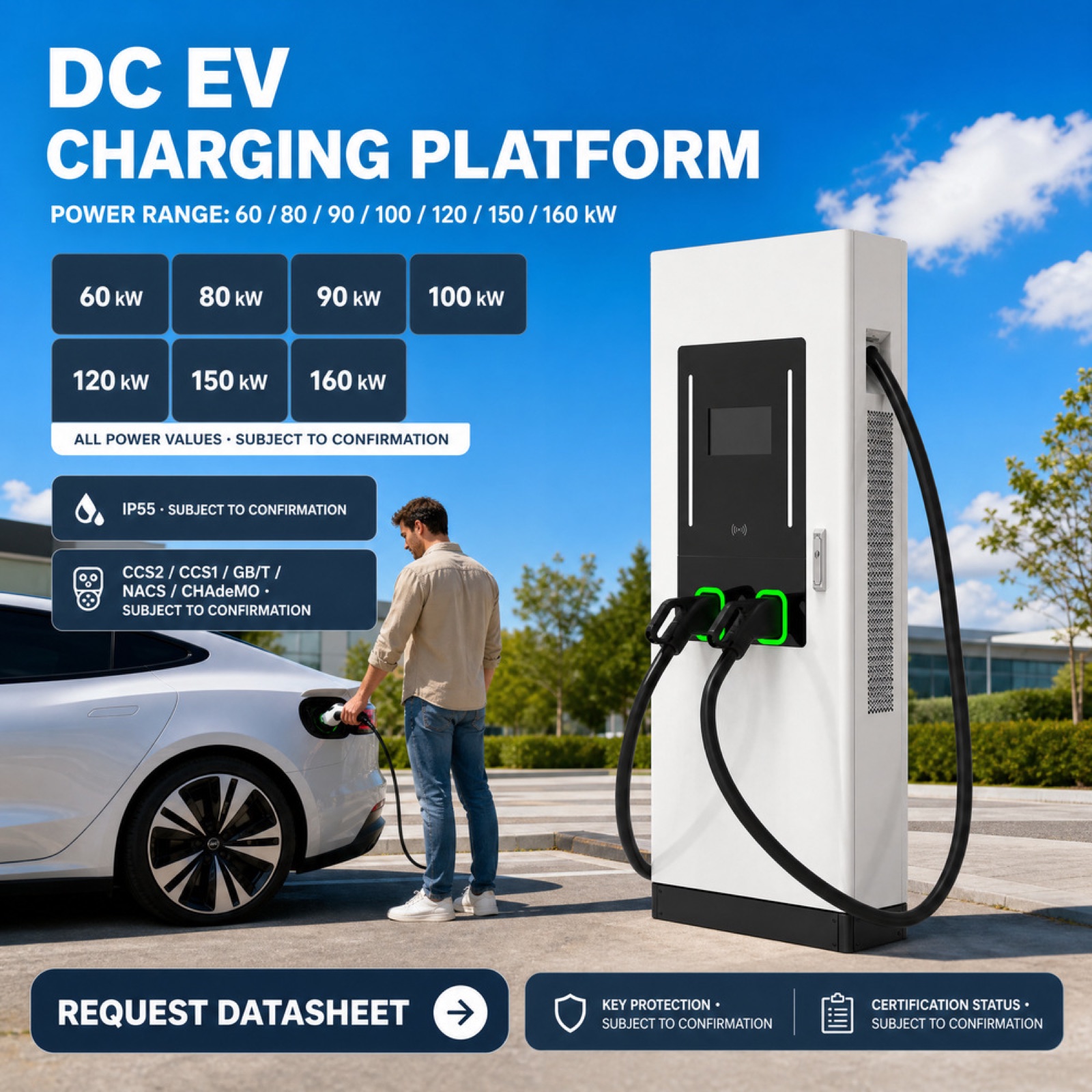 100kW 120kW Floor Standing EV Charging Pile Liquid Cooled OCPP 2.0 Outdoor CCS2 CHAdeMO - High Efficiency and Lower Operating Cost