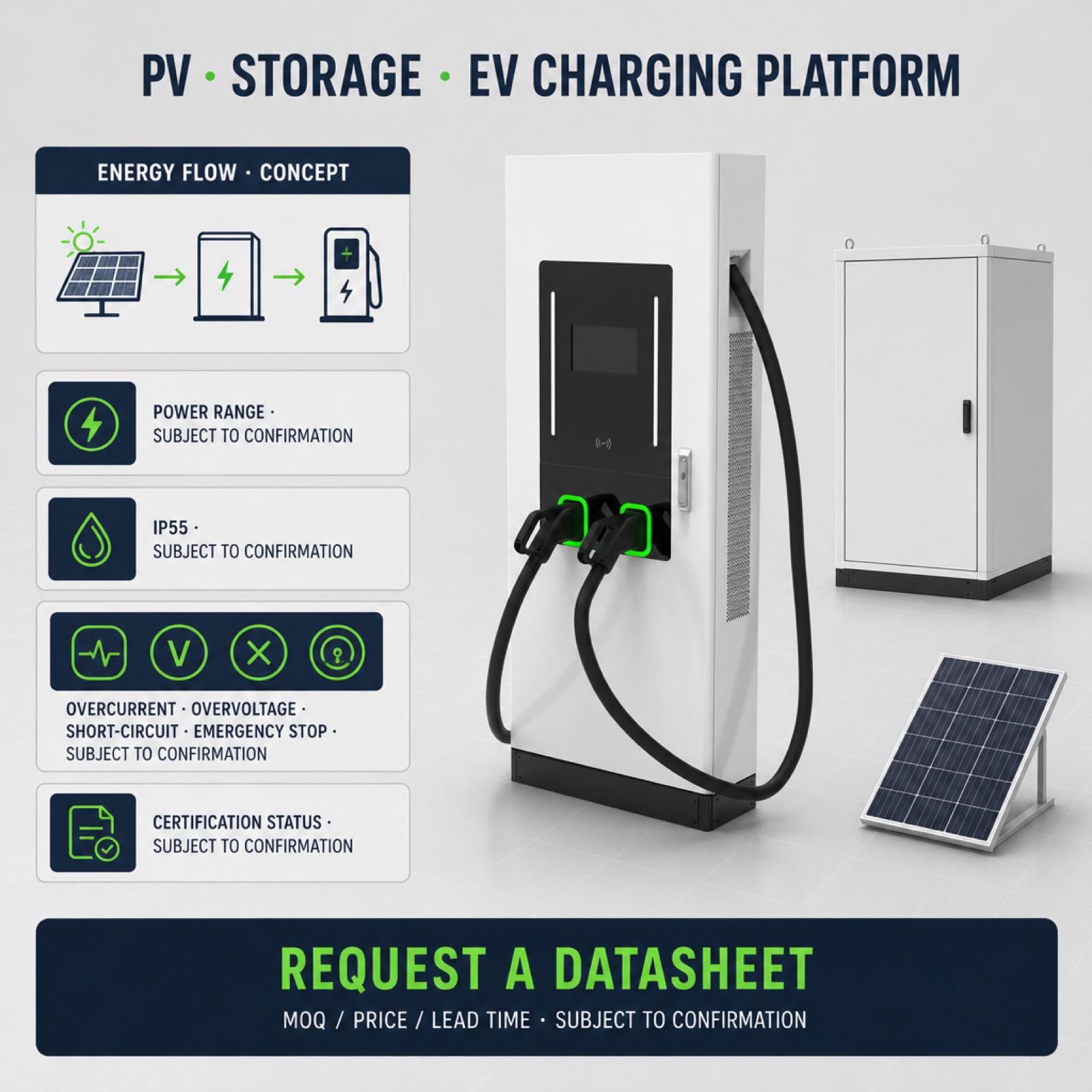 60kW 100kW Solar DC-DC Grid Interactive Rapid DC Charger Floor Standing Smart Metering - Grid-Tie and Off-Grid Hybrid Operation