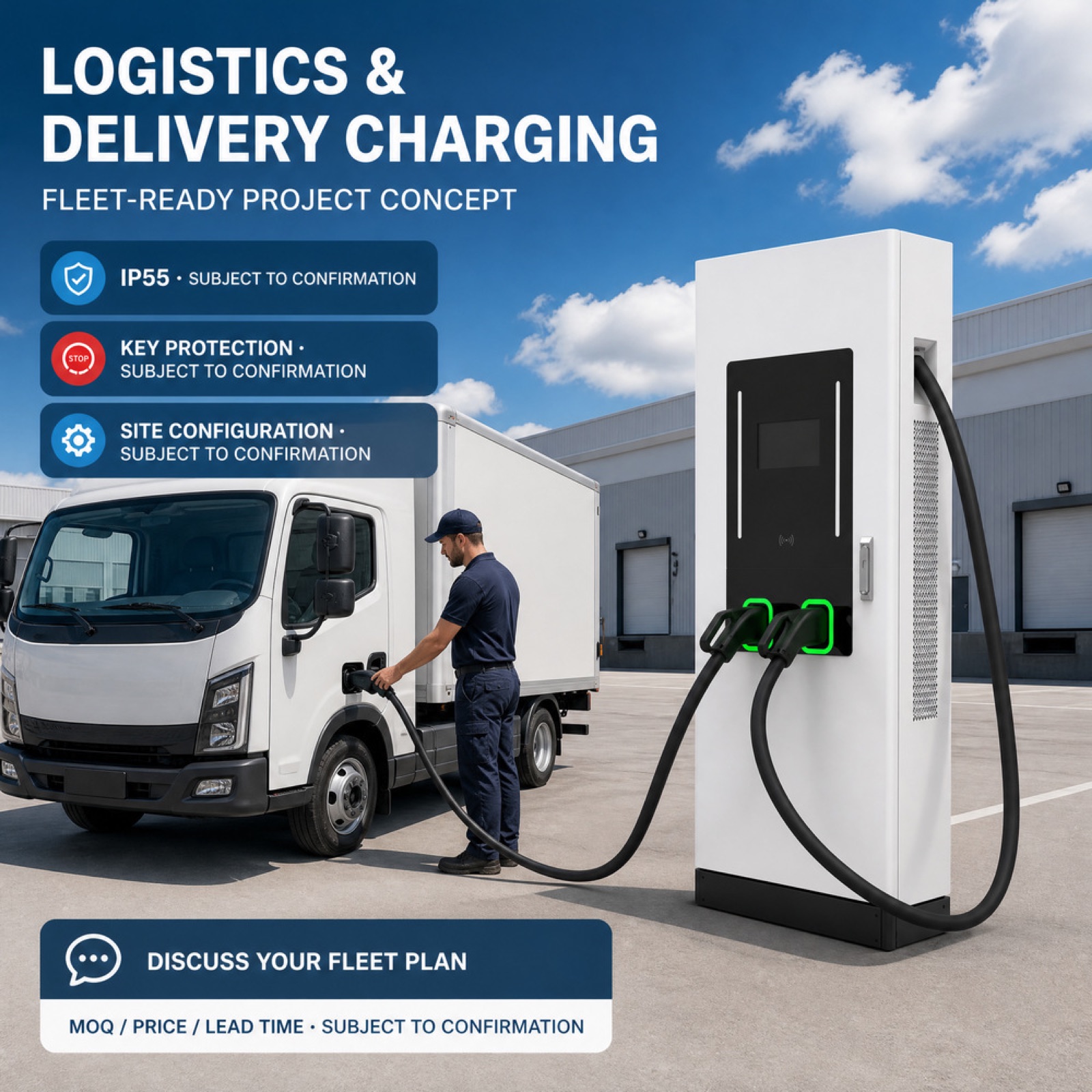 120kW 160kW DC Quick Charger Floor Standing Dual Connector Smart Metering Weatherproof Bus Depot - Flexible 120kW-160kW Floor-Standing DC Power