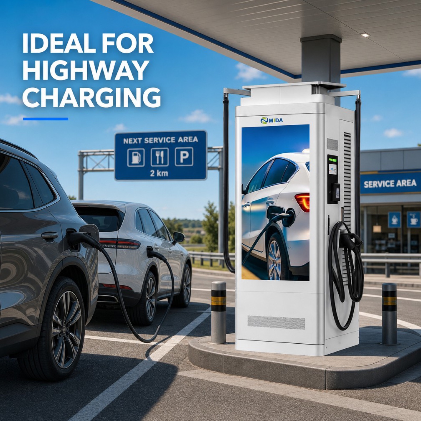 90kW 120kW 280kW Outdoor Digital Billboard Floor Standing DC Charging Station Supercharging CCS2 NACS - Flexible 90kW-280kW Advertising DC Power