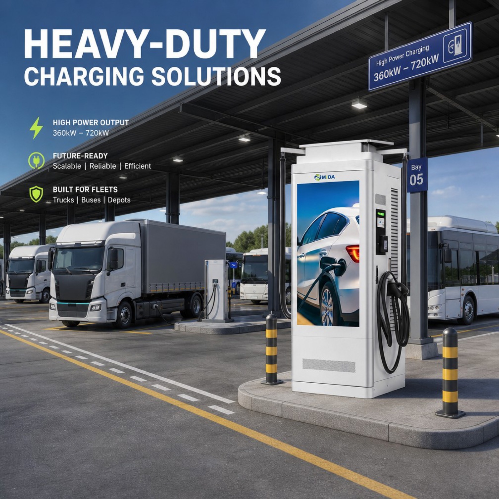 160kW 320kW City Hub Ad Screen Freestanding DC Fast Charger Ultra Fast CCS2 NACS - Built for Demanding Outdoor Commercial Duty