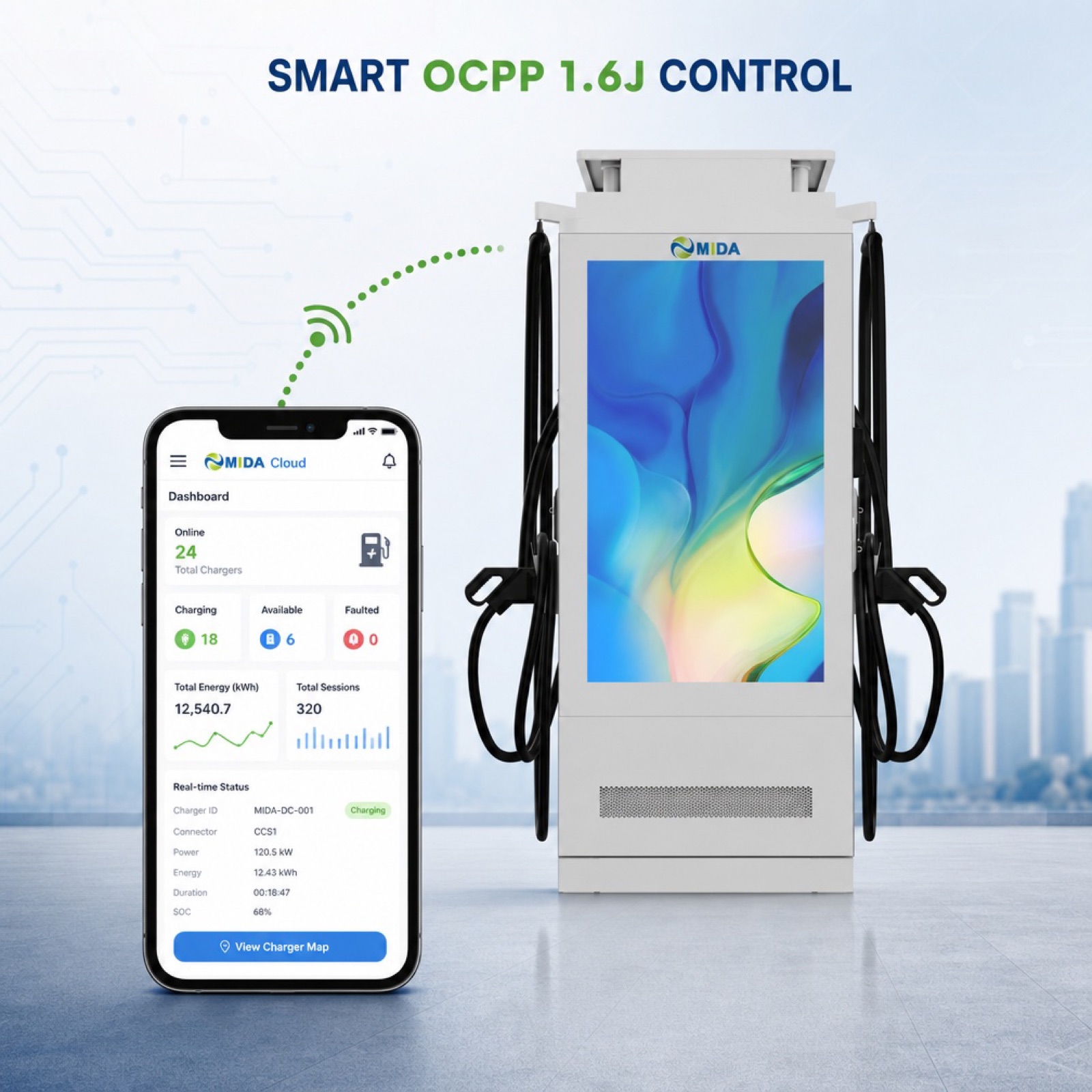 160kW 300kW Photovoltaic On Grid Fast Charging Station Floor Standing LCD Advertising - Built for Rugged Outdoor Solar Sites