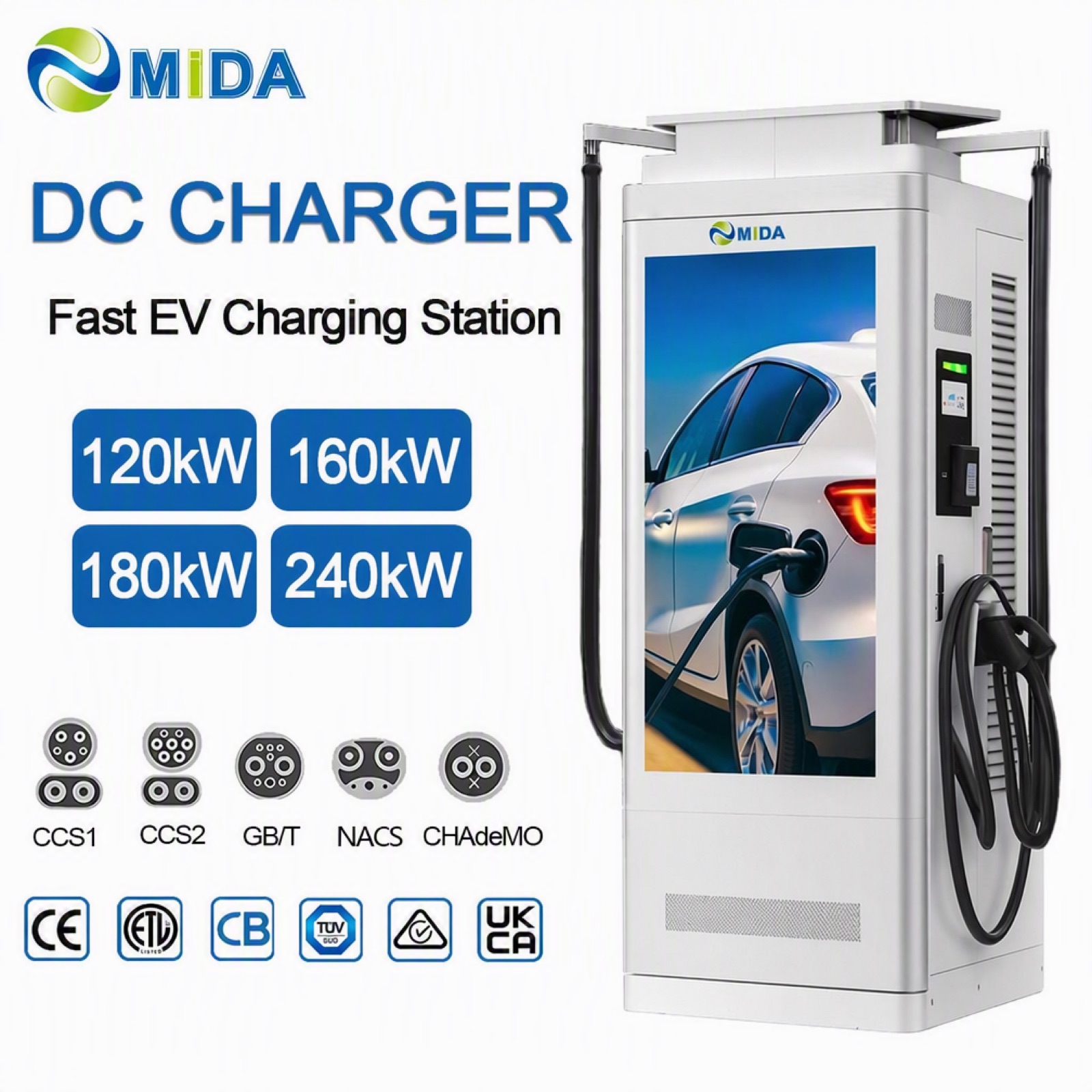 120kW 160kW Solar DC-DC DC Charging Station Freestanding On Grid Advertising Screen DC-DC Conversion - Built for Rugged Outdoor Solar Sites