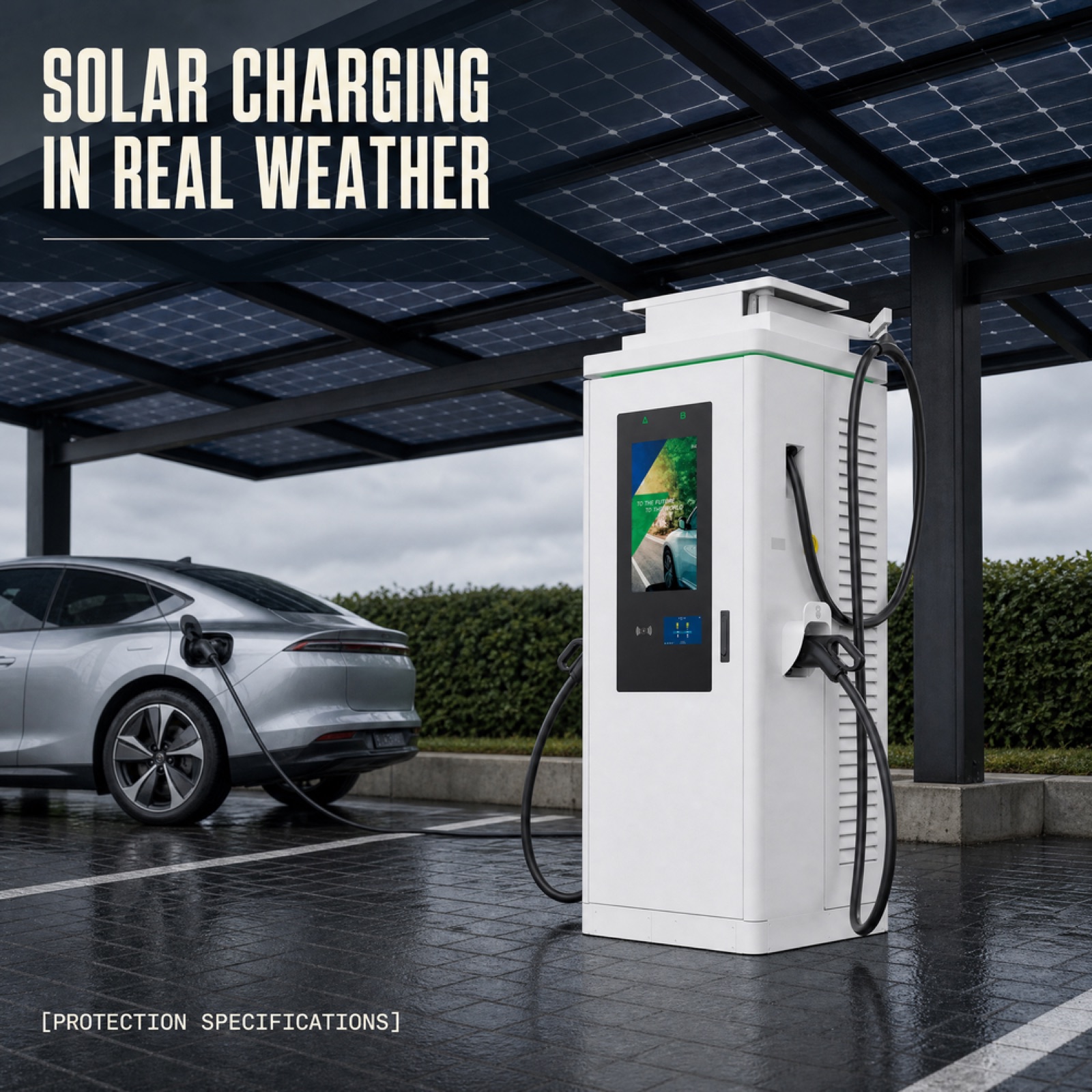 60kW 180kW Fleet Depot Digital Billboard Freestanding EV Charging Station Supercharging CCS2 GB/T - Smart, Networked and Media-Ready DC Charger