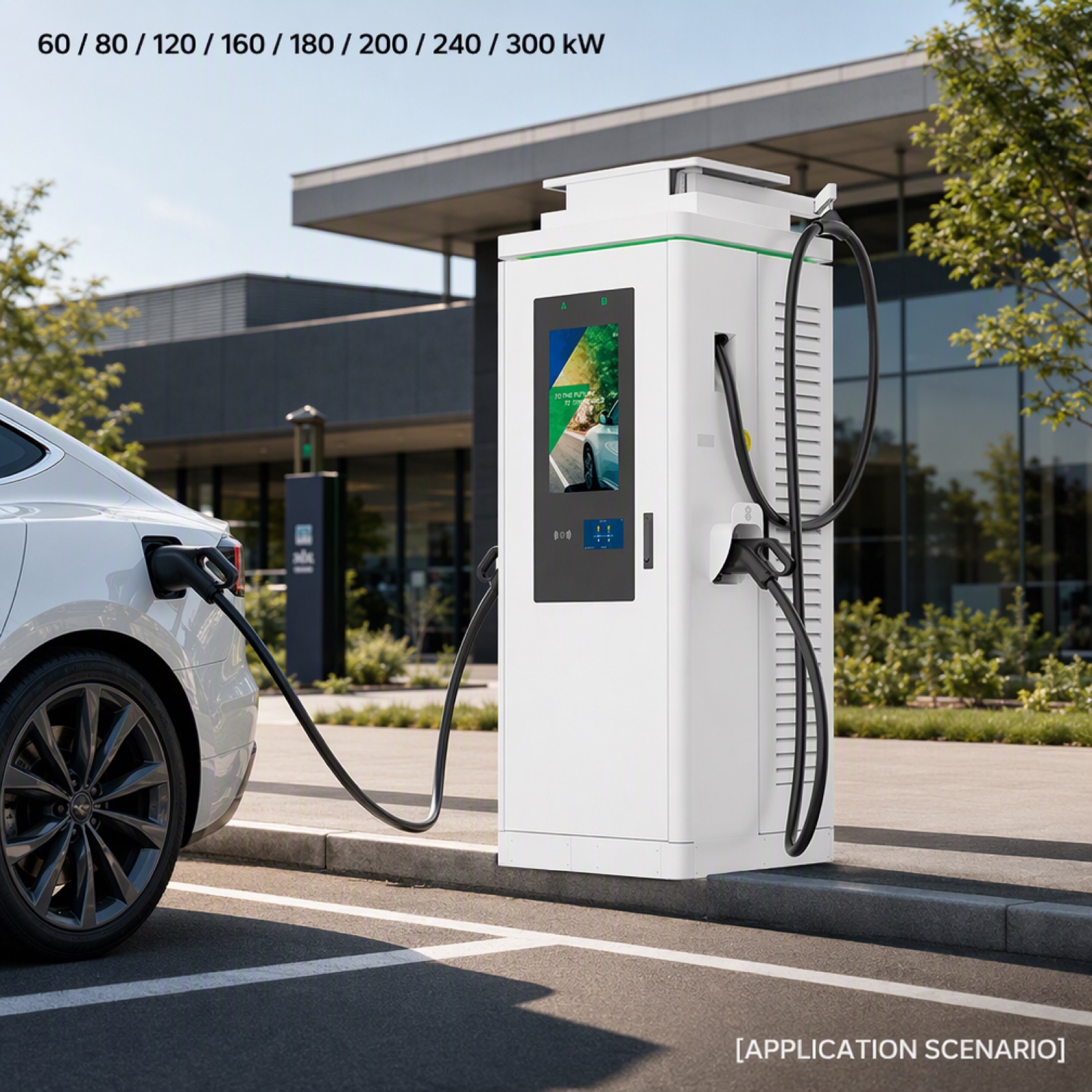 60kW 280kW Standalone EV Fast Charger with Advertising Screen Smart Metering Outdoor CCS2 - Smart, Networked and Media-Ready DC Charger