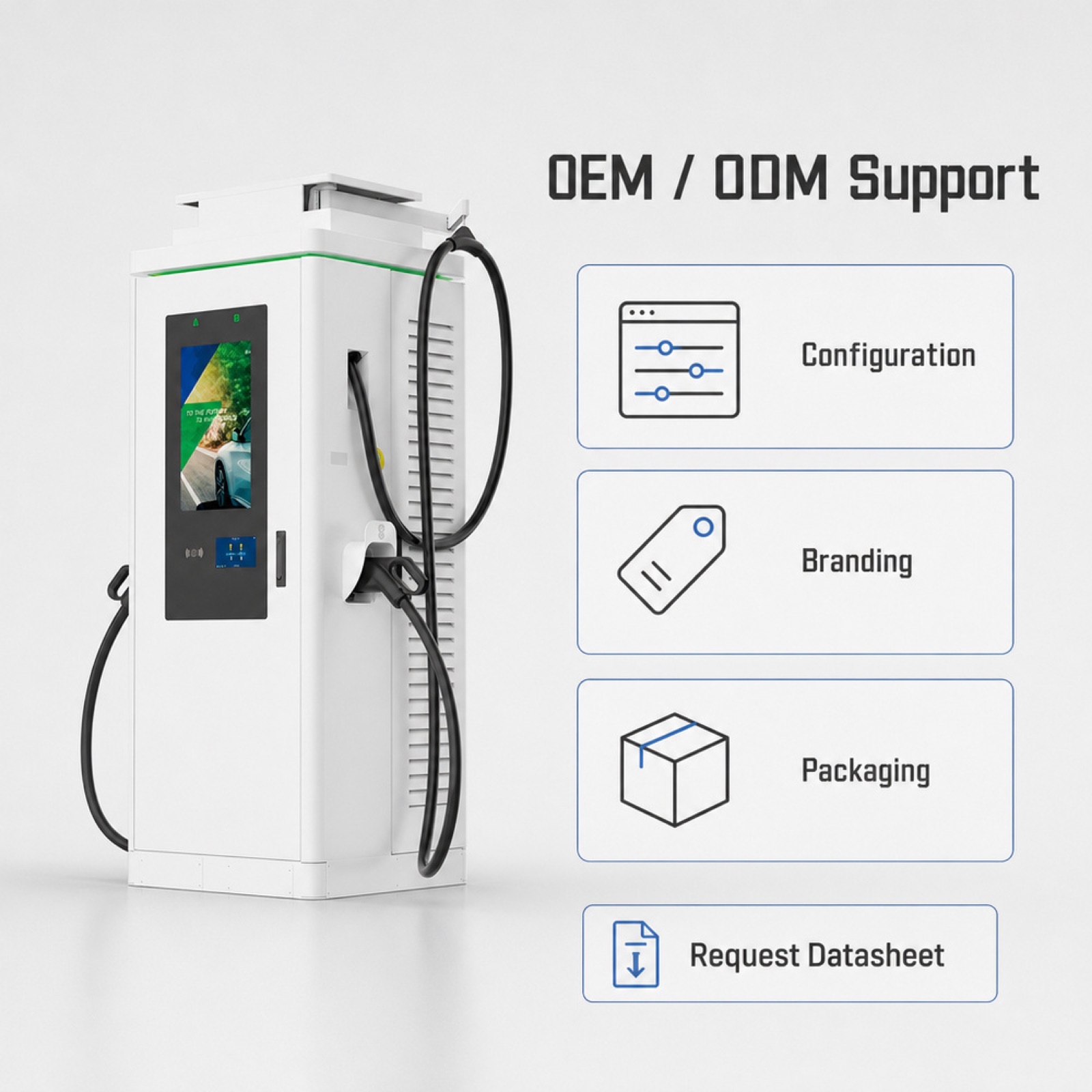 MIDA Power 80kW 300kW Digital Billboard Standalone DC Charging Pile Dual Connector Service Station - Flexible 80kW-300kW Advertising DC Power