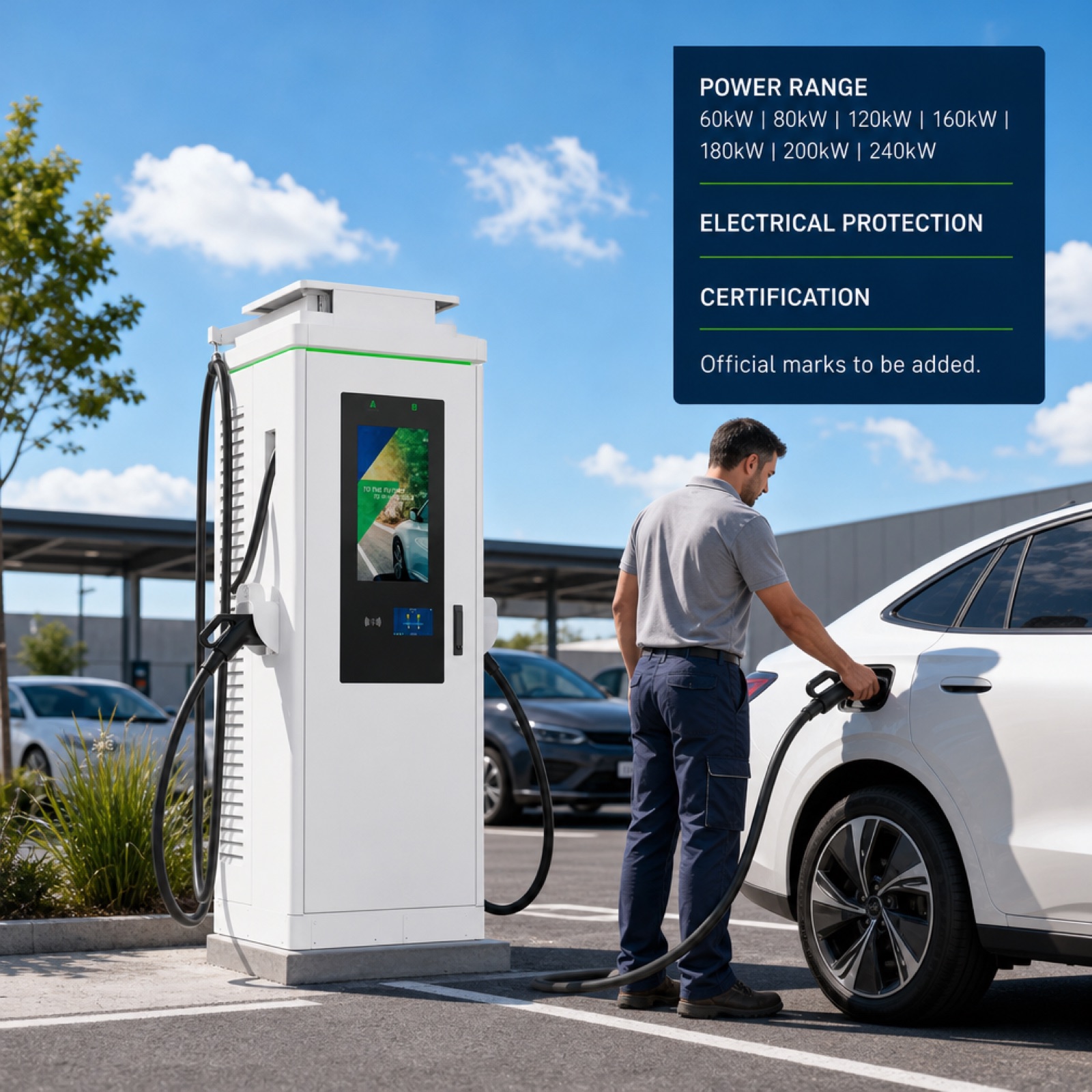 MIDA Power Level 3 80kW 180kW EV Charging Station Smart Display Standalone Public - Built for Demanding Outdoor Commercial Duty