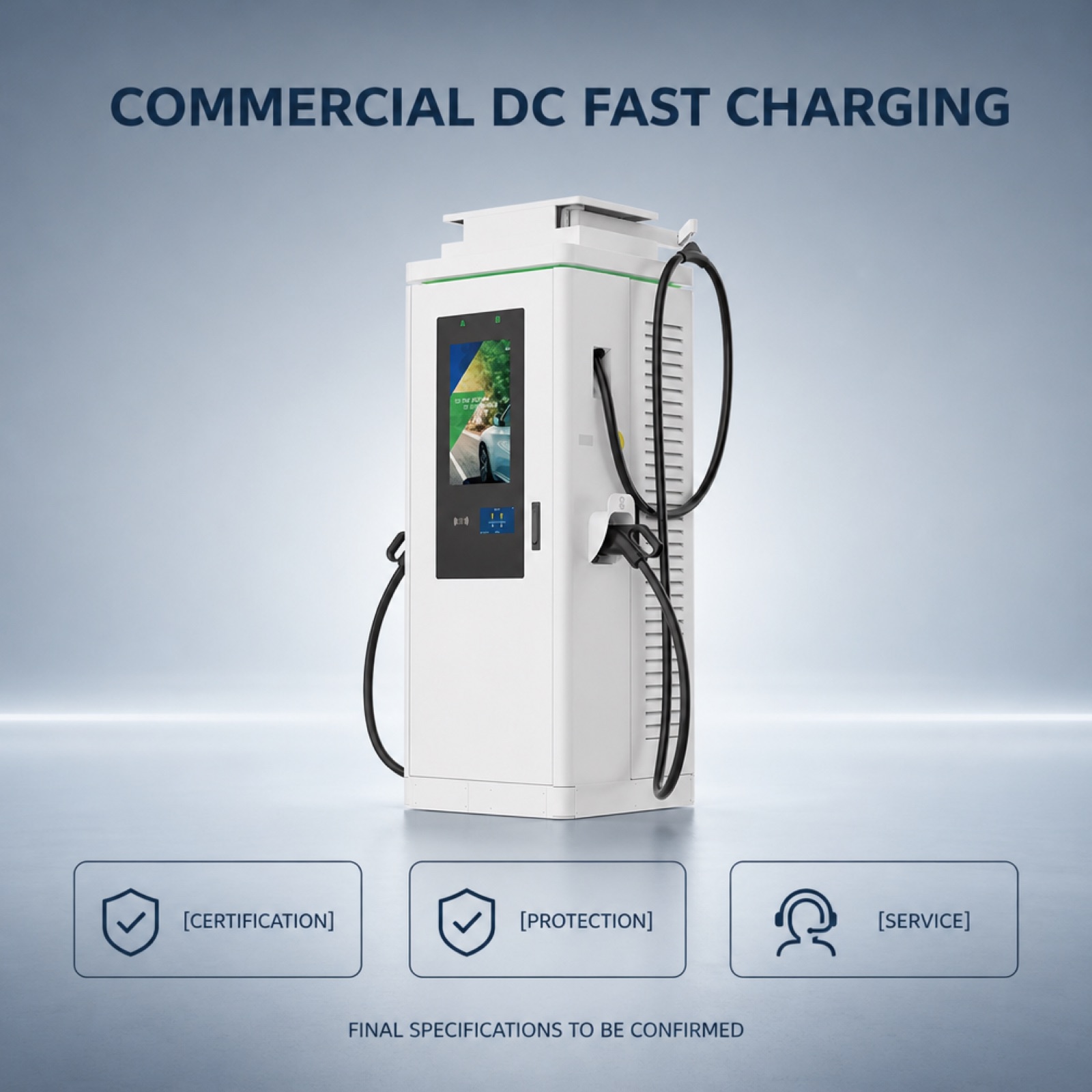 160kW 280kW Digital Signage Fast Charging Station Pedestal Dual Connector Cloud Managed for Workplace - Safety, Compliance and Long Service Life