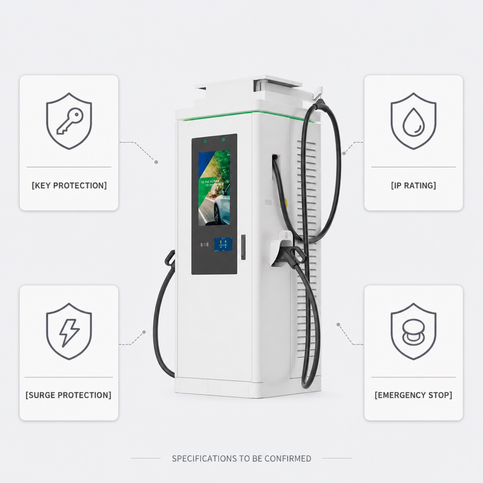 240kW 300kW EV Fast Charger Floor Standing Ultra Fast Digital Signage CCS2 Shopping Mall - Smart, Networked and Media-Ready DC Charger
