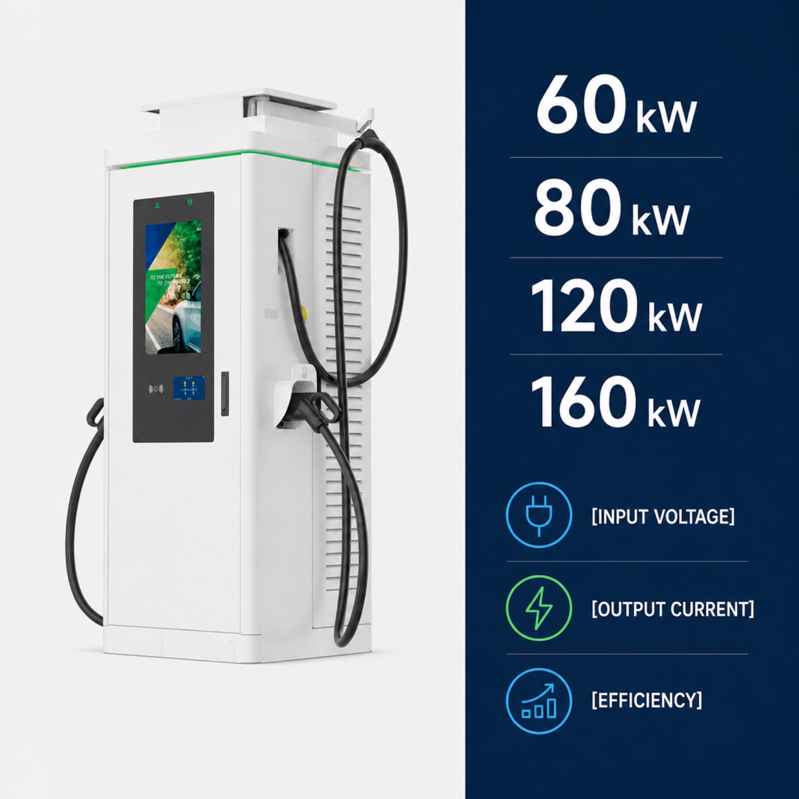 60kW 180kW Fleet Depot Digital Billboard Freestanding EV Charging Station Supercharging CCS2 GB/T - Built for Demanding Outdoor Commercial Duty