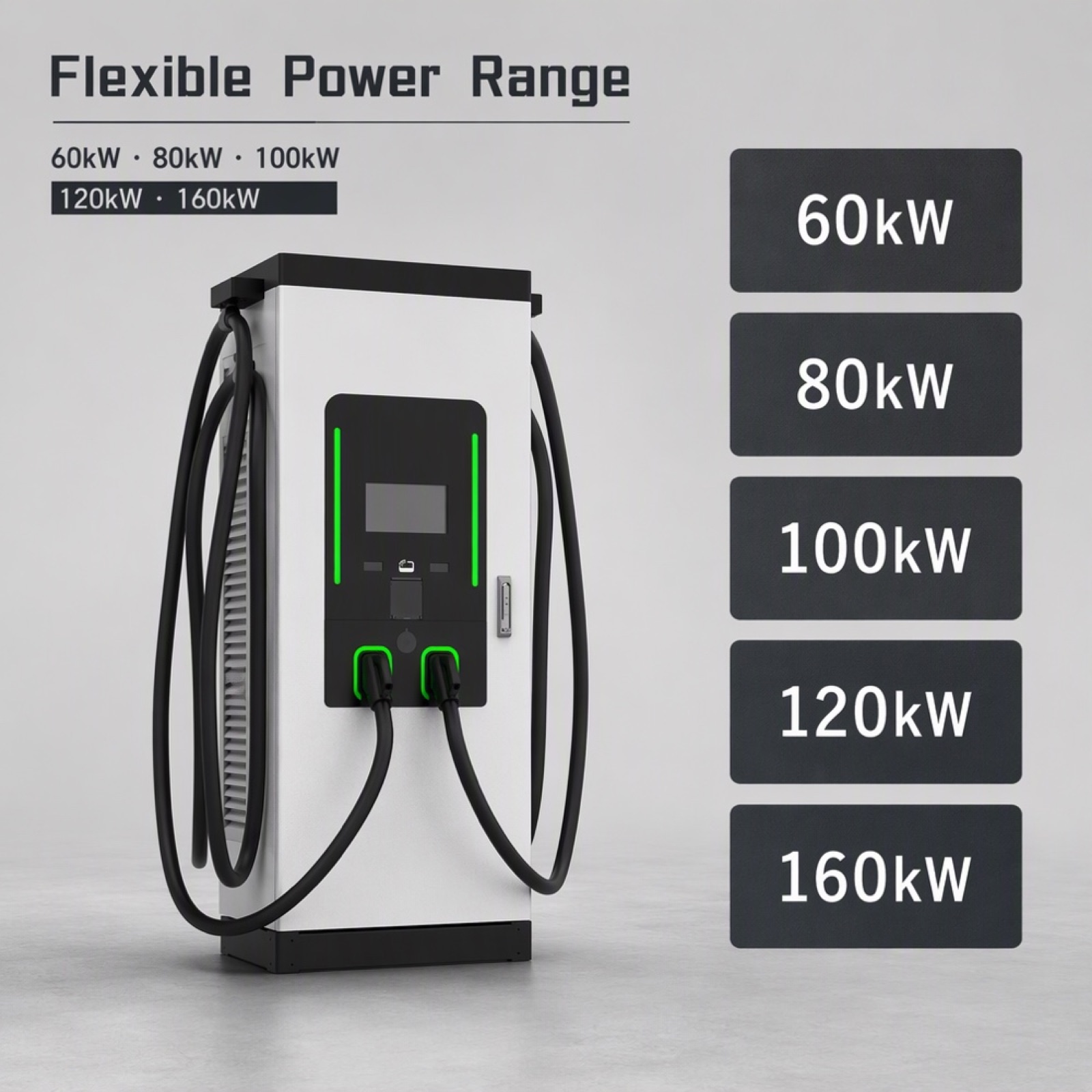 MIDA 100kW 120kW Public DC Floor Standing Fast Charging Station OCPP - Built for Demanding Commercial Outdoor Duty