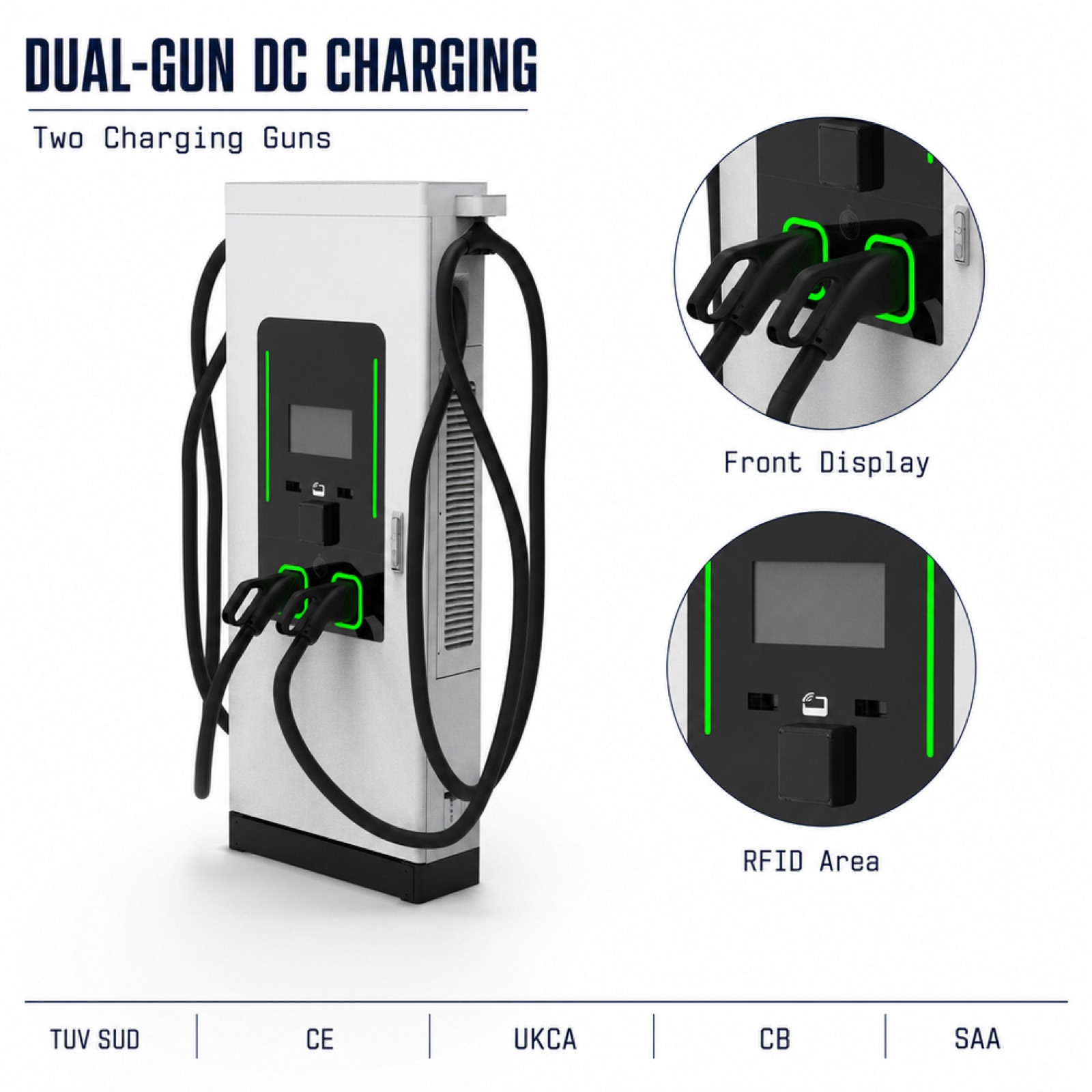 MIDA 100kW 160kW DC Floor Standing EV Charger OCPP Public Charging - Flexible 100kW-160kW Floor-Standing Power