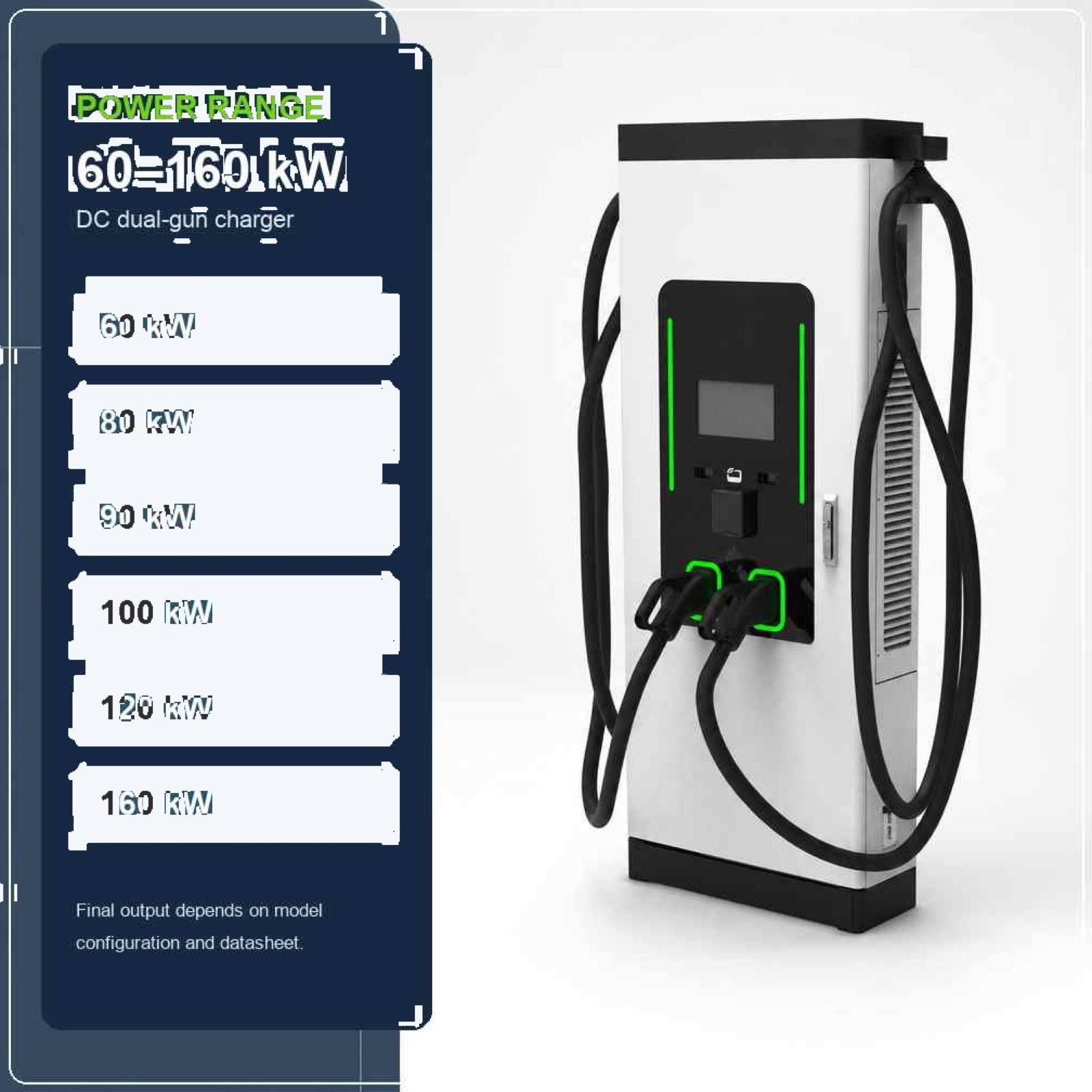 80kW 100kW 120kW Floor Standing DC EV Charging Station High Power CCS2 - Smart, Networked and Payment-Ready DC Charger