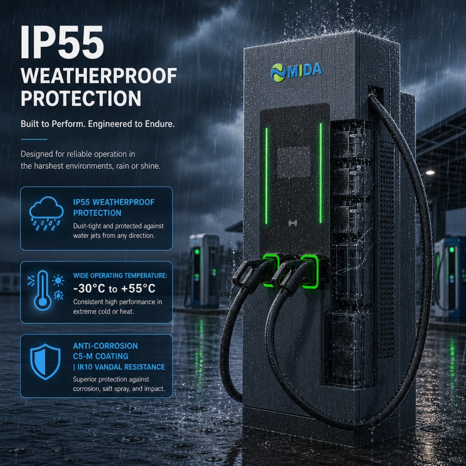 80kW 90kW 120kW DC DC Solar PV EV Fast Charger Floor Standing - Solar PV DC-DC Direct Charging Efficiency