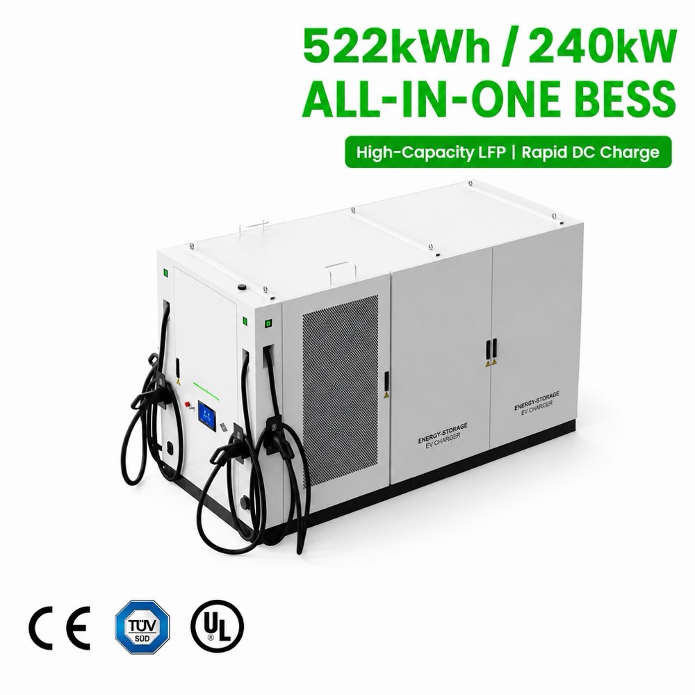 Flexible Onsite Storage BESS EV Charging Microgrid System Remote 418kWh 200kW 1MWh 480kW Public - Integrated BESS and DC Charging Architecture