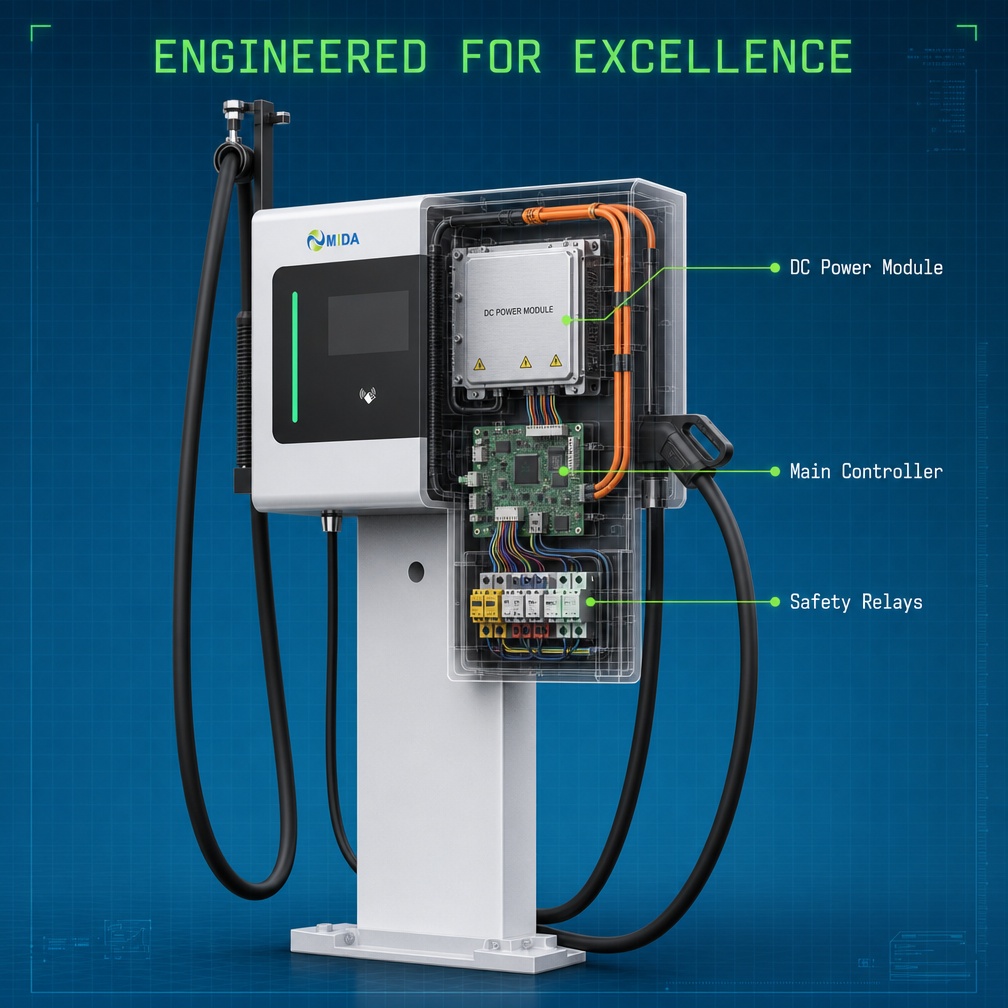 40kw 50kW 60kW Public Charging Hub Wholesale Price Wallbox Dc Fast Ev Charger Electric Vehicle Ocpp 16j 201 - SiC Modules for High Efficiency