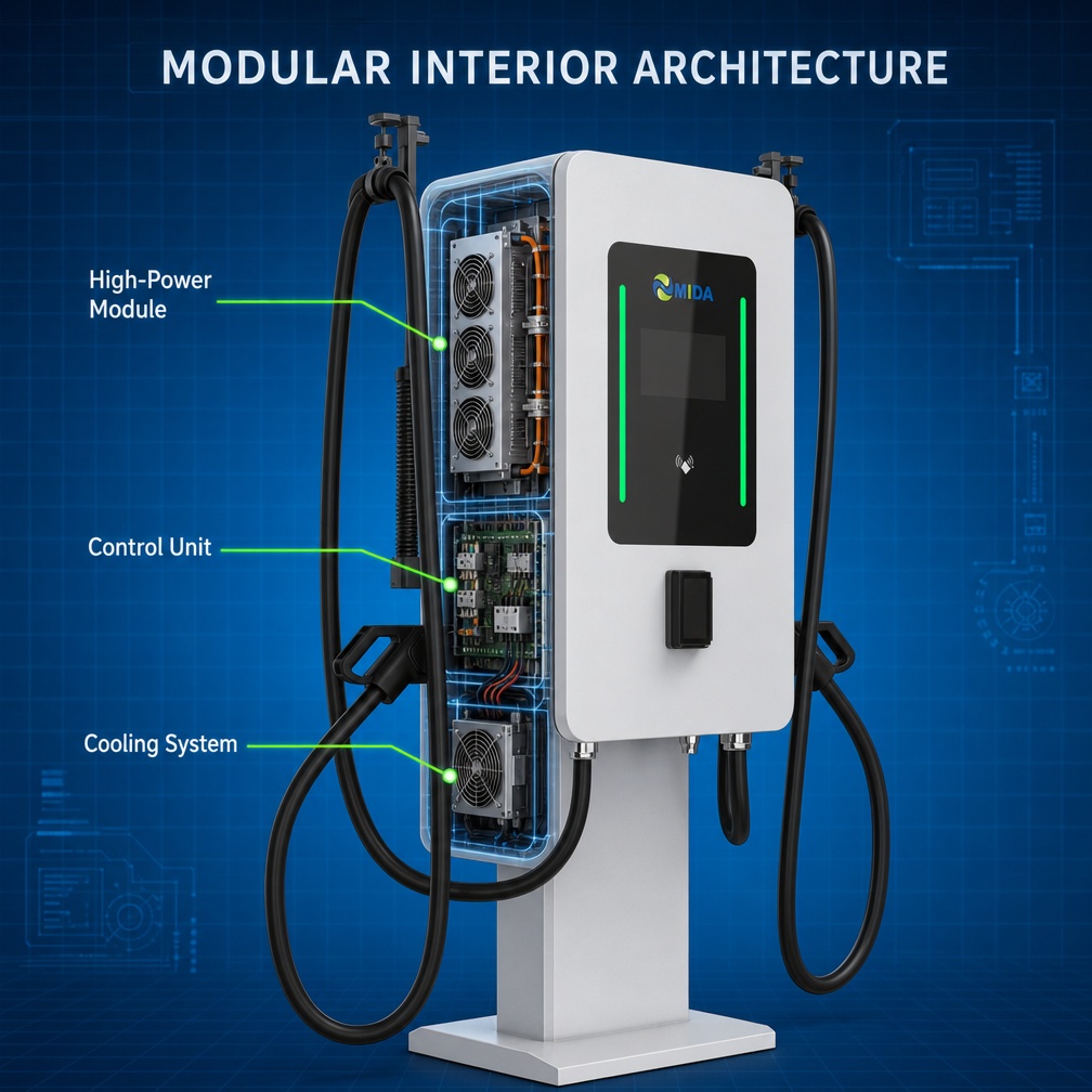 Universal 60kw 80kw Stand Column DC EV Fast Charging Station Compatible With CCS2 GBT Standards - Flexible 40kW-80kW Power Options