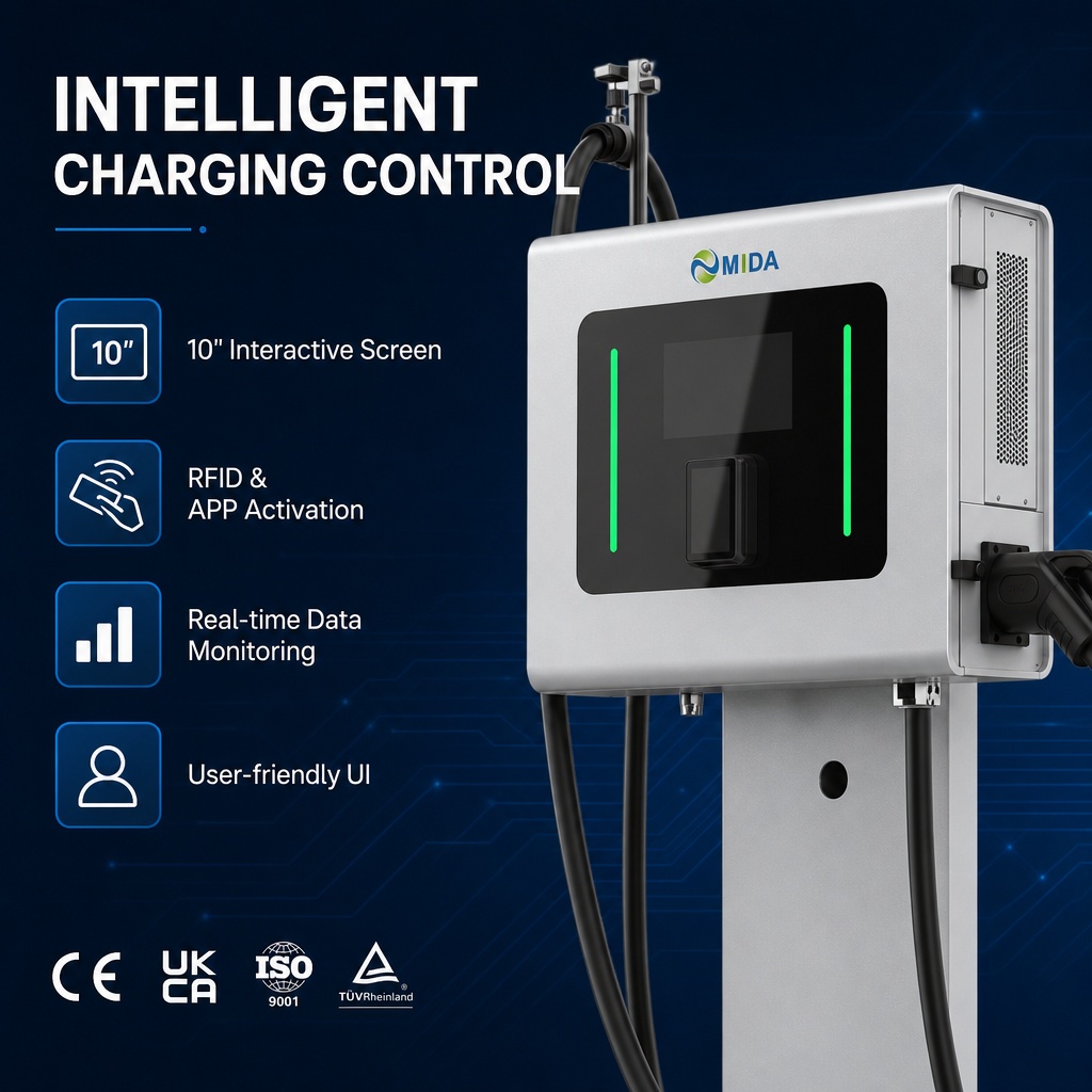 Level 3 Fast Evse Charging Pile 30kw 40kw 50kw DC DC Charger Single Gun Oem Odm Support Ocpp - SiC Modules for High Efficiency