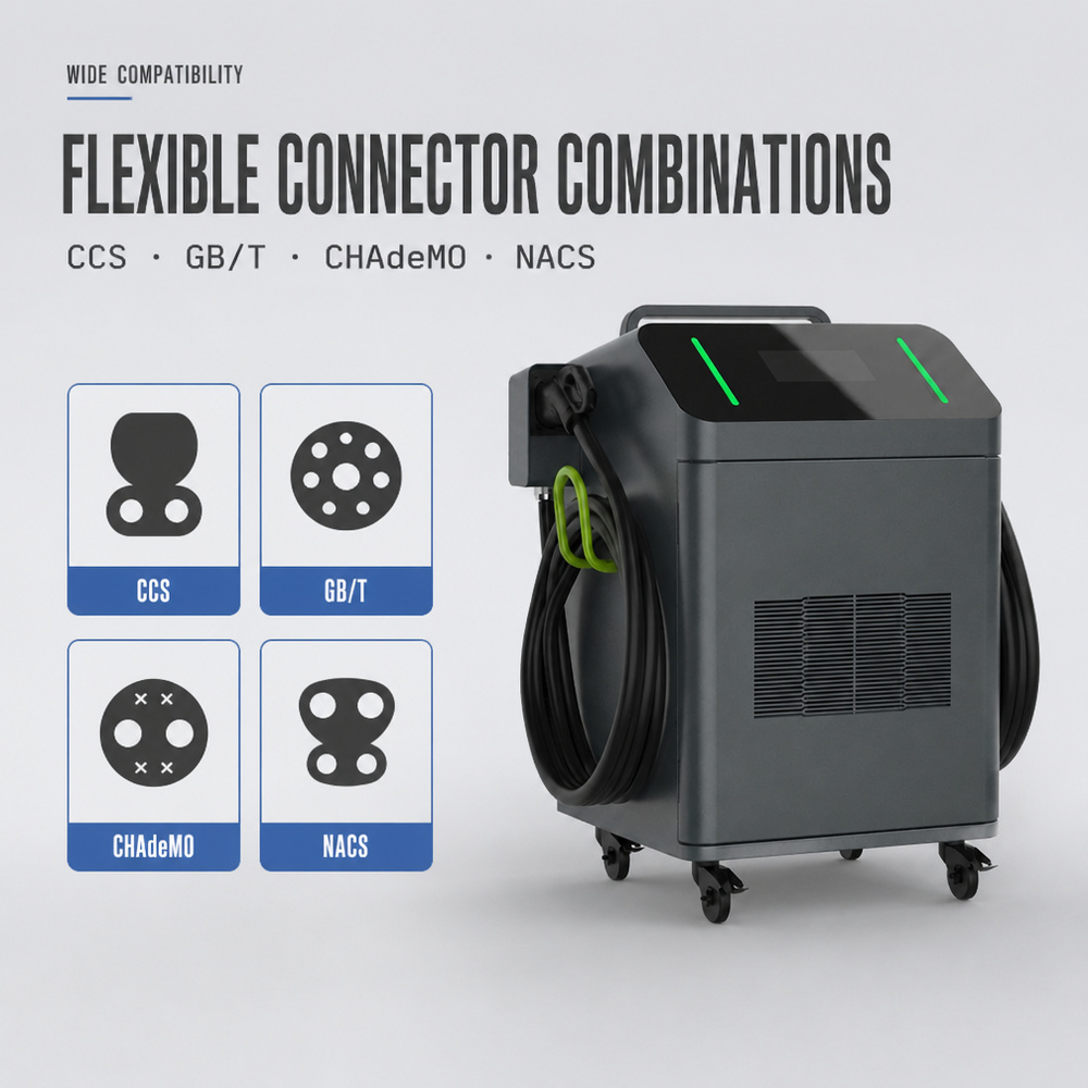 MIDA 7kW 20kW 60kW Movable DC EV Charger CCS1 CCS2 Portable Charging Station Highway Roadside Rescue Service - Battery Buffer and Off-Grid Ready