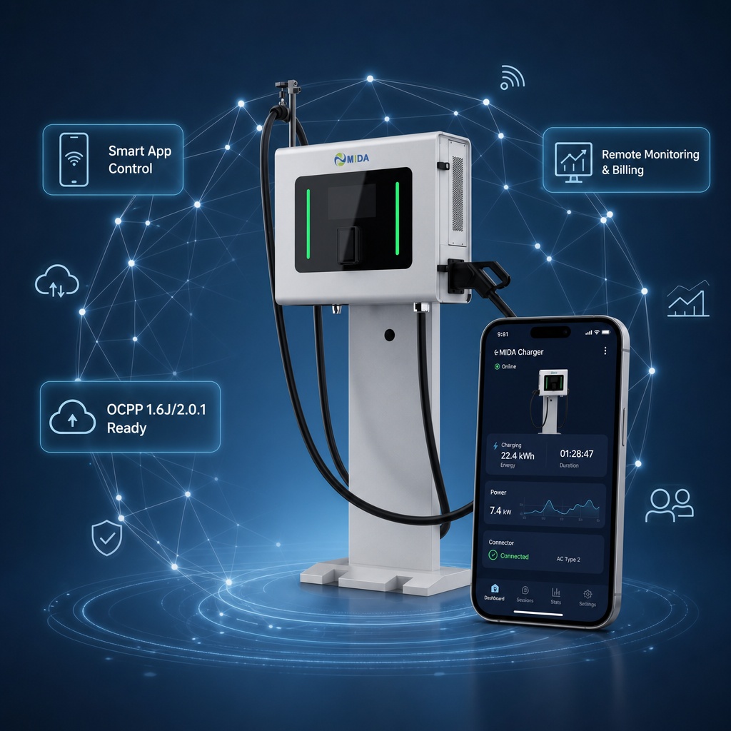 Gbt Dc Fast Charger 30kw 50kw Workplace Charging Solution Rfid App Control Wholesale Price Wallbox Ev - SiC Modules for High Efficiency