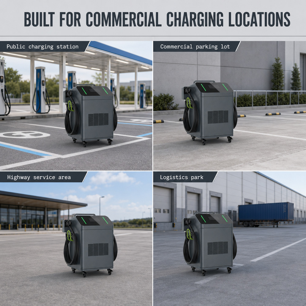 MIDA 40kW 60kW Movable DC Fast Charger CCS2 Smart App Control Portable EV Charging Station Fleet Management - Truly Mobile 20kW-60kW Charging