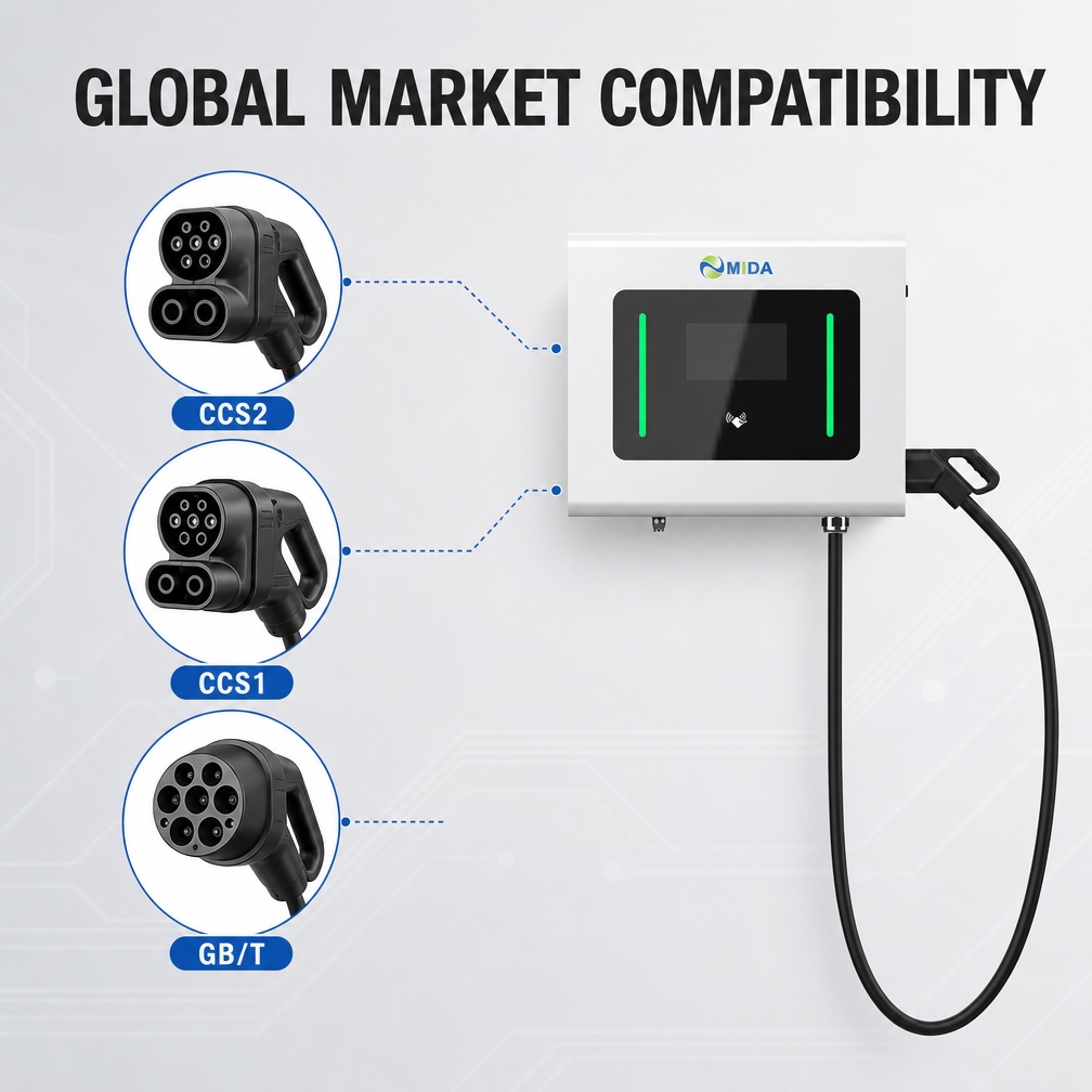 Iso 15118 V2g 30kw 40kw Wholesale Price For Fleet Management Single Gun Wall Mounted Dc Charging Station - Selectable 20kW-60kW DC Power