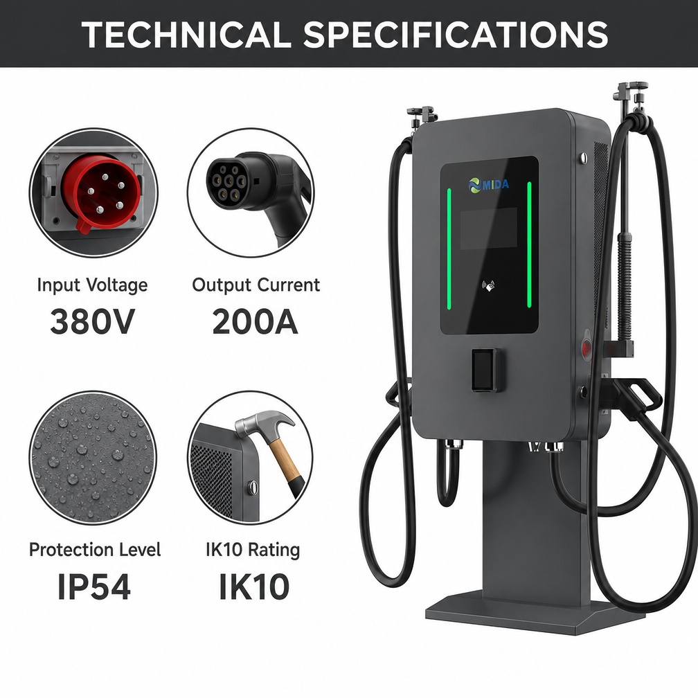 Modular 40kw 60kw 80kw Stand Column DC Fast EV Charging Pile Easy Installation Floor Mounted - Smart, Networked and Payment-Ready