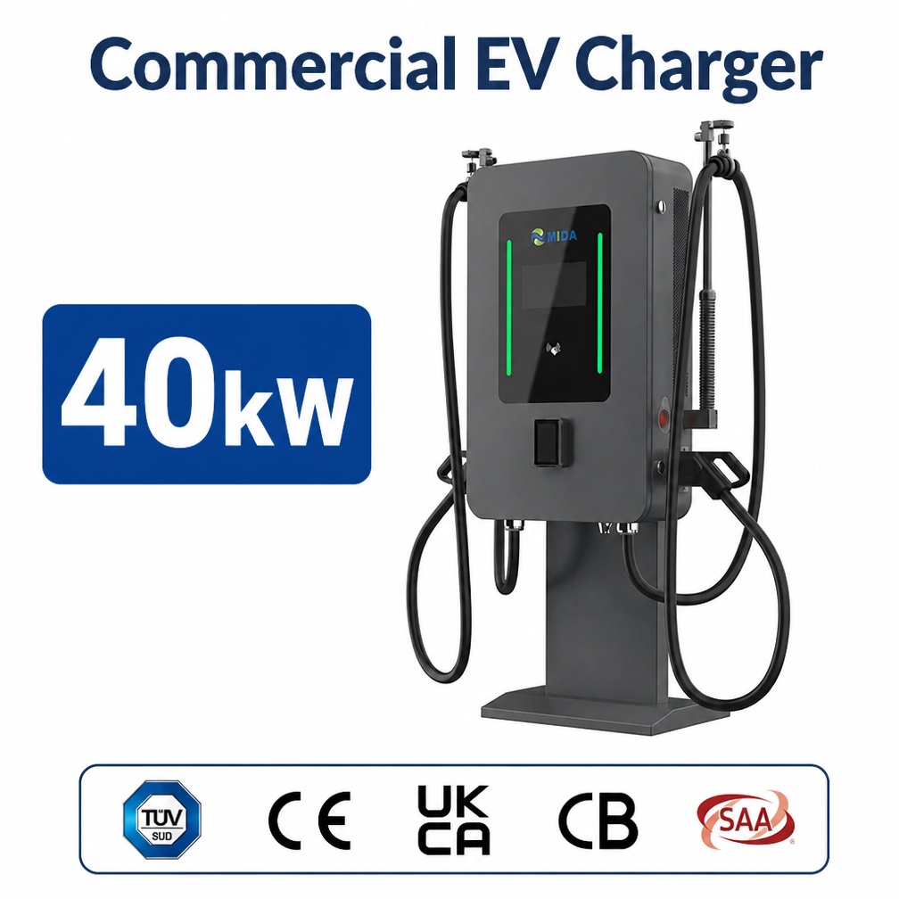 Powerful 60kw 80kw Pillar DC Fast Charger Station Commercial Grade Electric Vehicle Charging Dual Outlets - Built for Demanding Commercial Duty