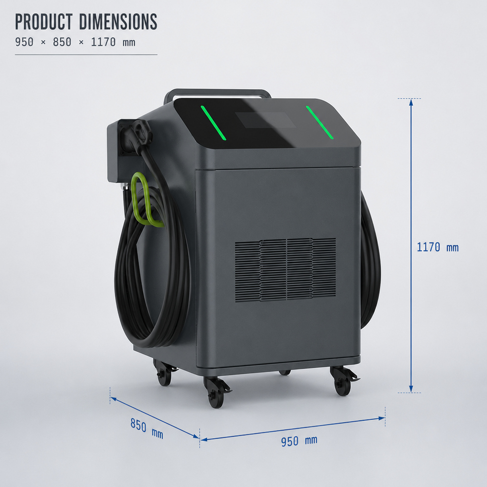 MIDA 40kW 50kW Portable DC Fast Charging Station CCS2 OCPP 2.0.1 Mobile EV Charger Commercial Workplace - Battery Buffer and Off-Grid Ready
