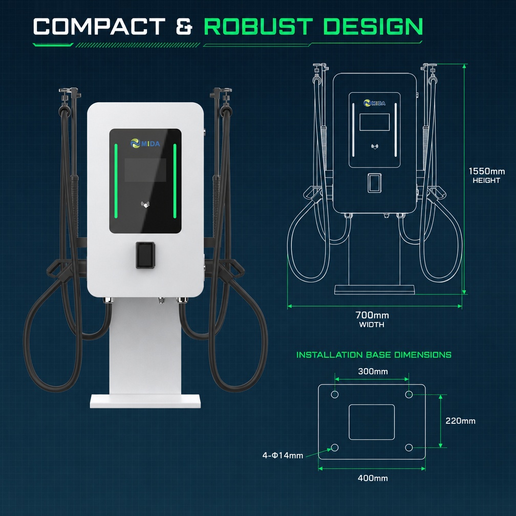 Universal 60kw 80kw Stand Column DC EV Fast Charging Station Compatible With CCS2 GBT Standards - Safety, Compliance and Long Service Life
