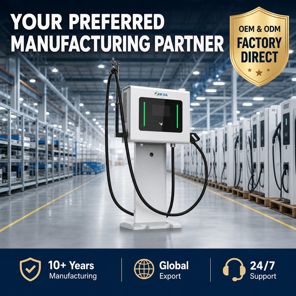 High Efficiency Reliable Single Gun Wall Mounted DC Charging Station Fast Ev 50kw 60kw For Fleet - SiC Modules for High Efficiency
