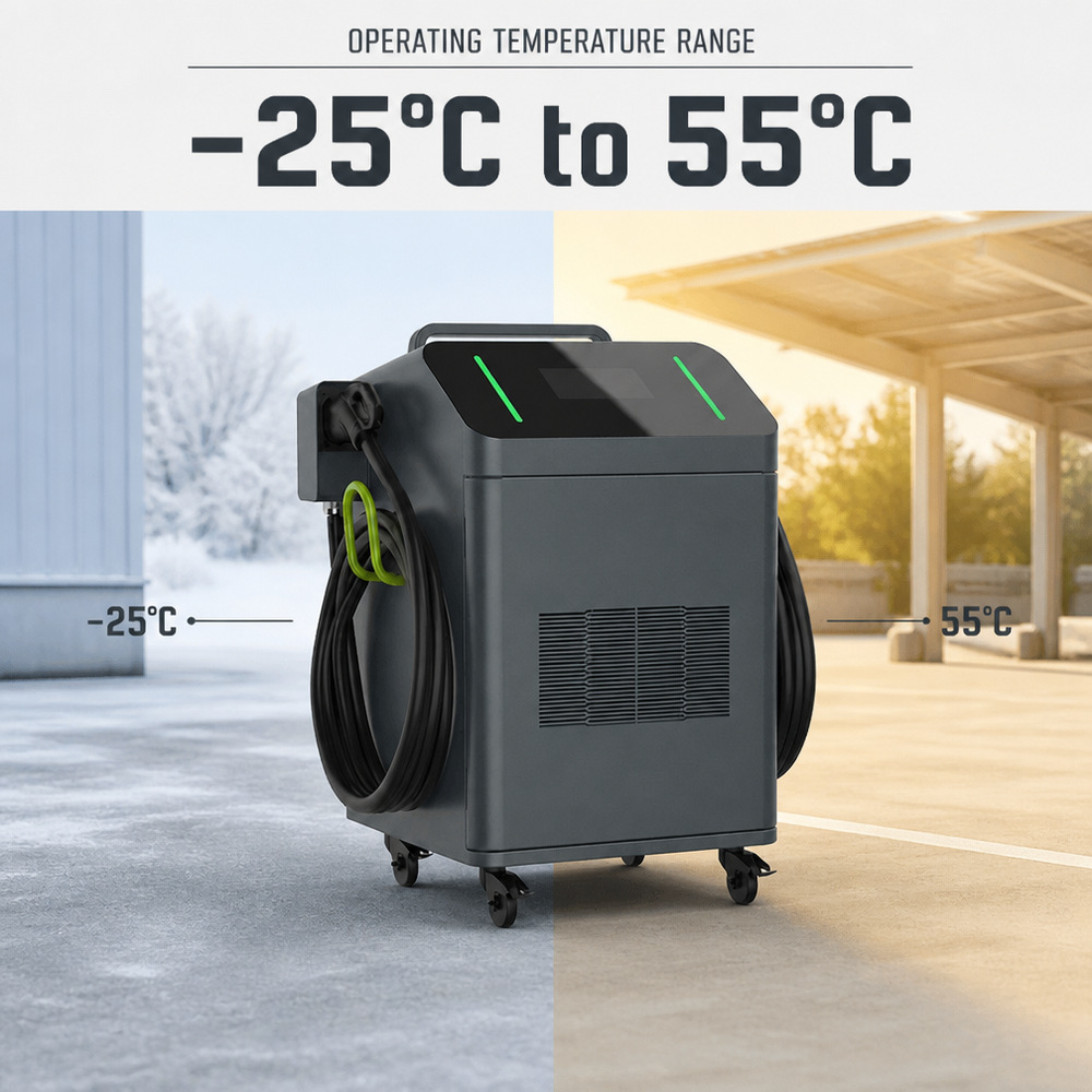 MIDA 20kW 40kW Portable DC Charger CCS2 V2G Solar Compatible Mobile EV Charging Station Off Grid Remote - Rugged, Safe Outdoor Design